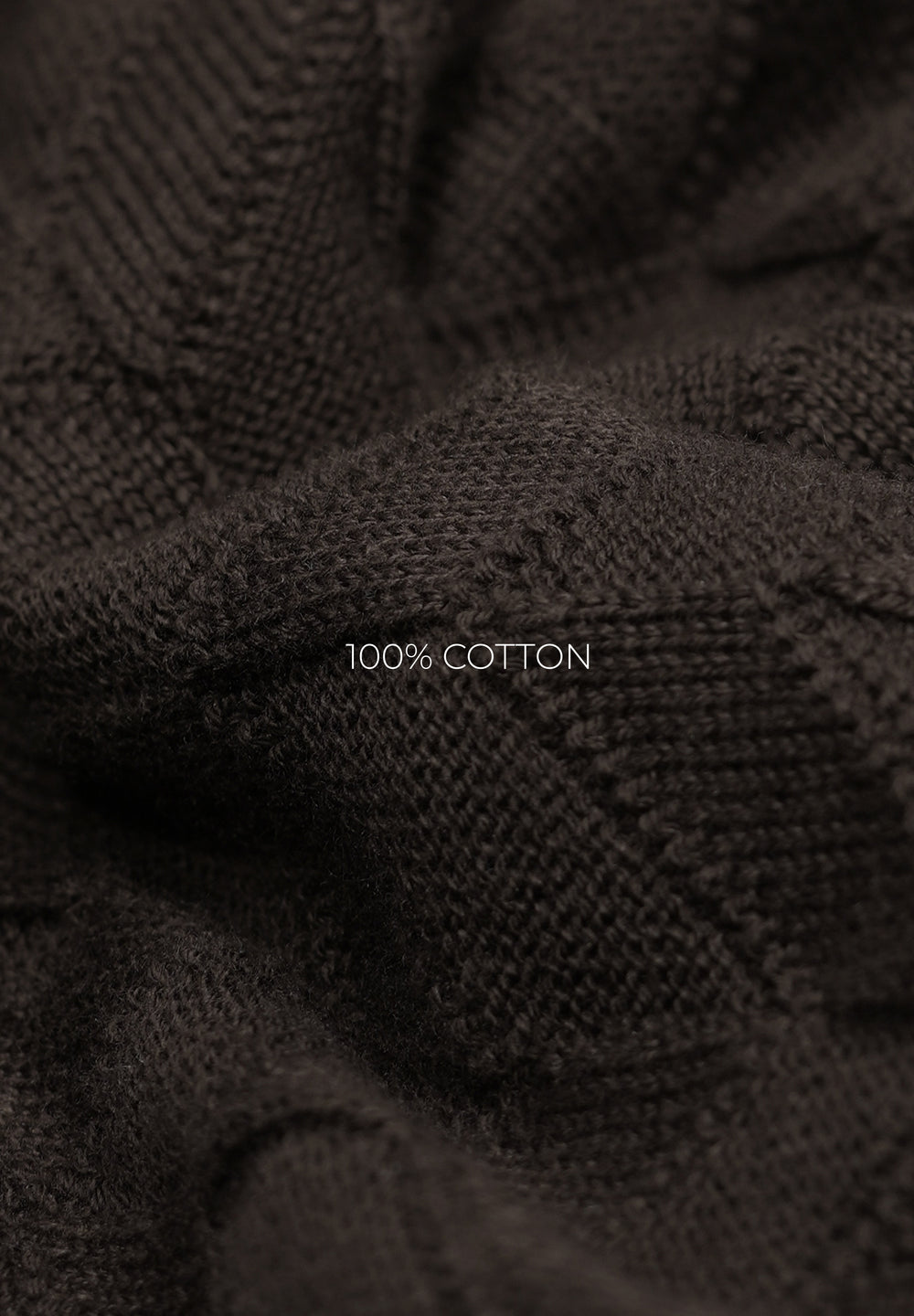Brown Textured Knitted Polo