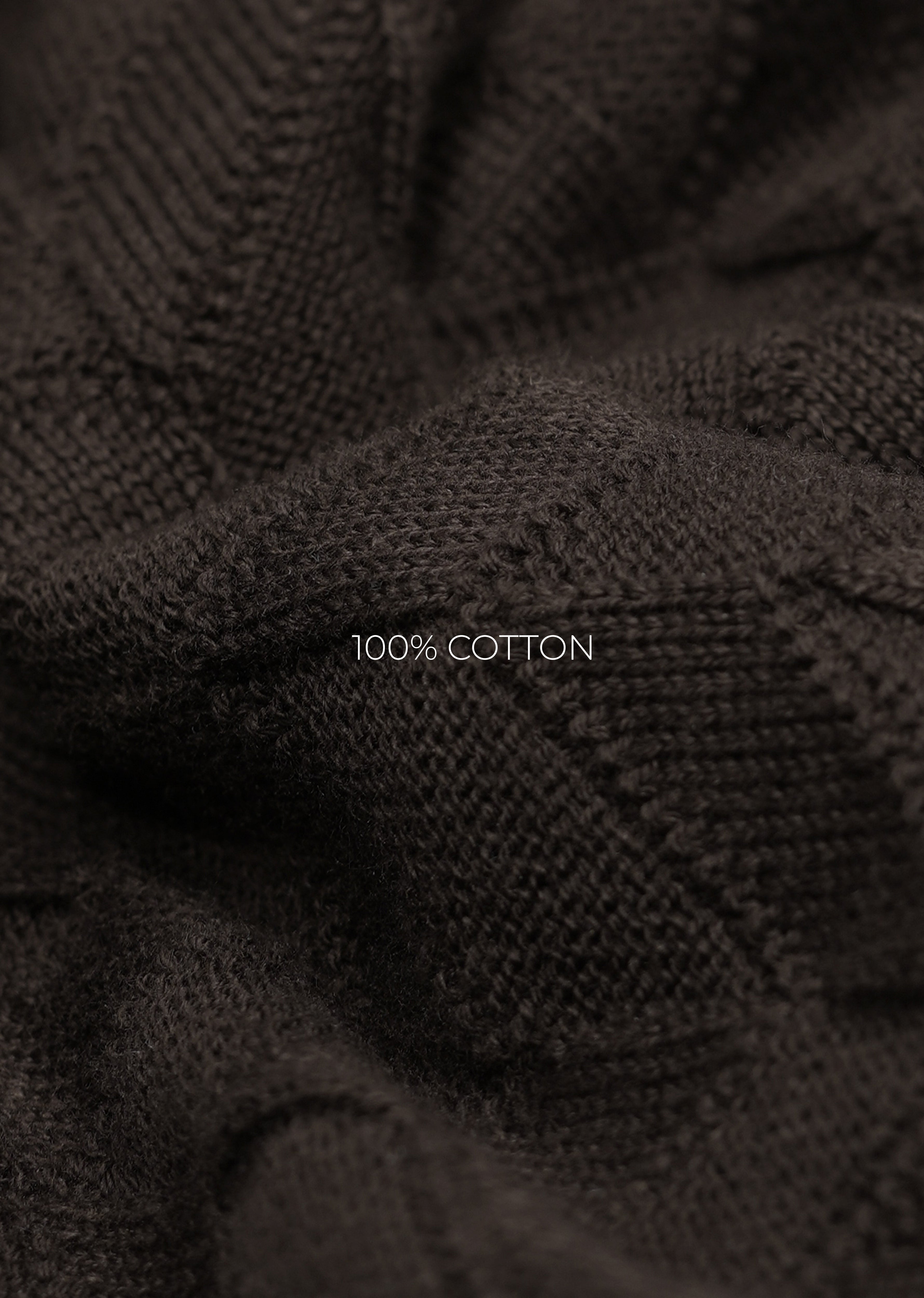 Brown Textured Knitted Polo