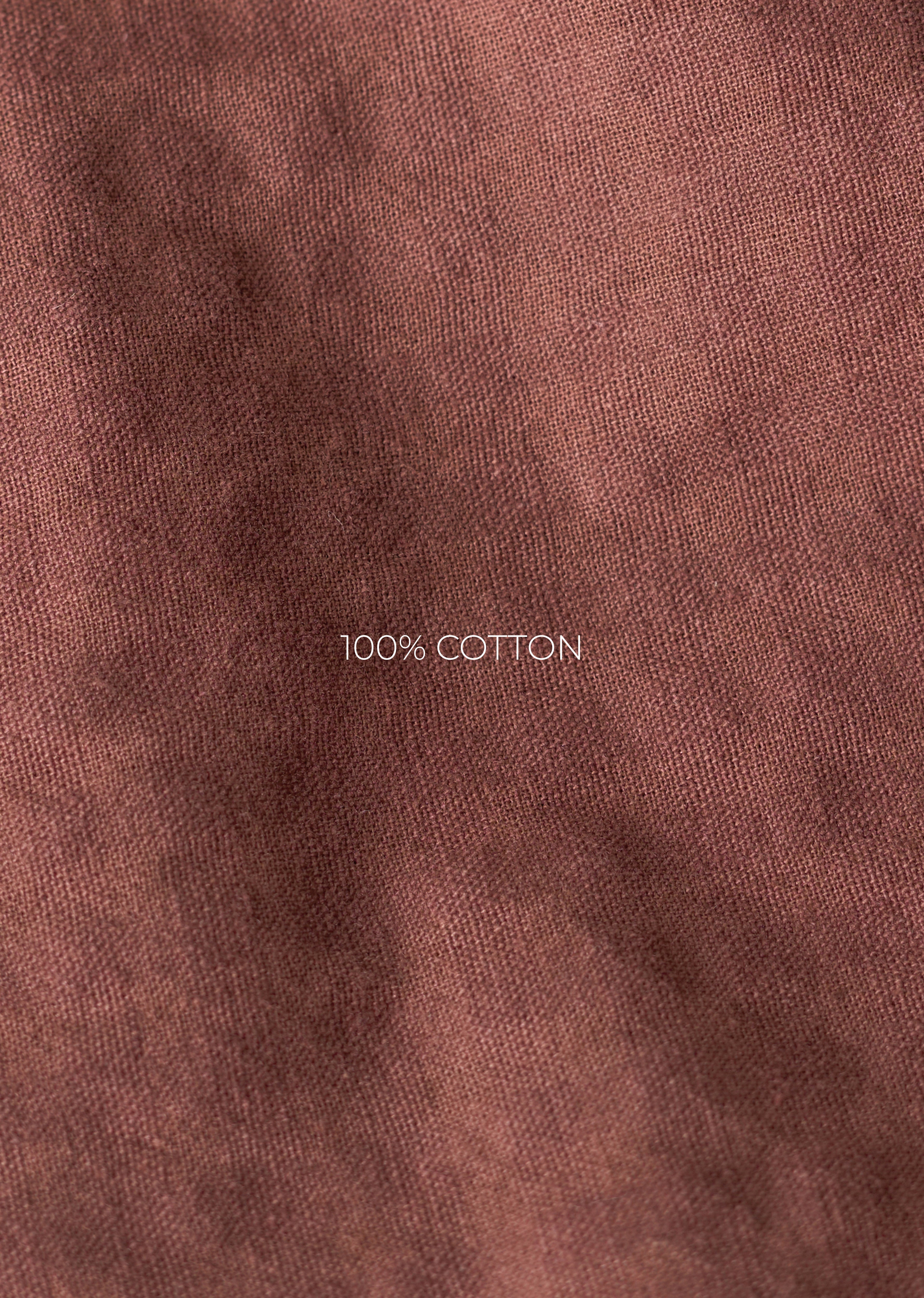 Brown Contrast Striped Cotton Shirt