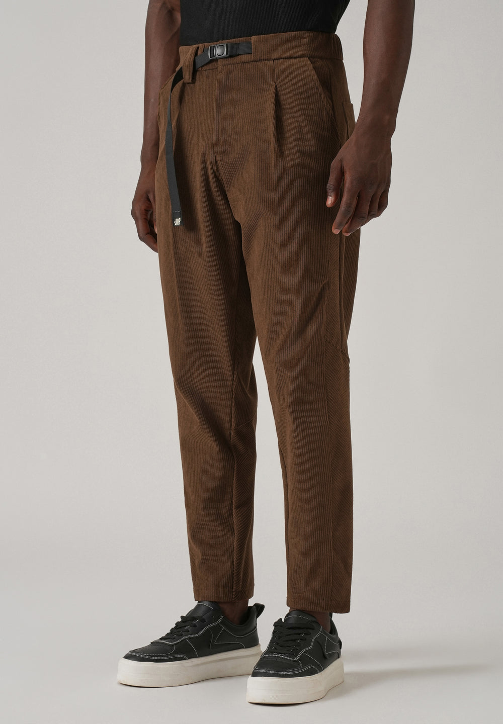 Brown Corduroy Belted Pant