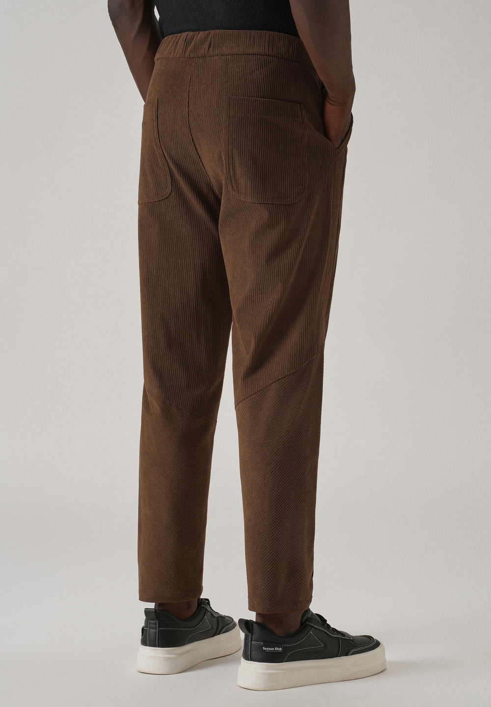 Brown Corduroy Belted Pant