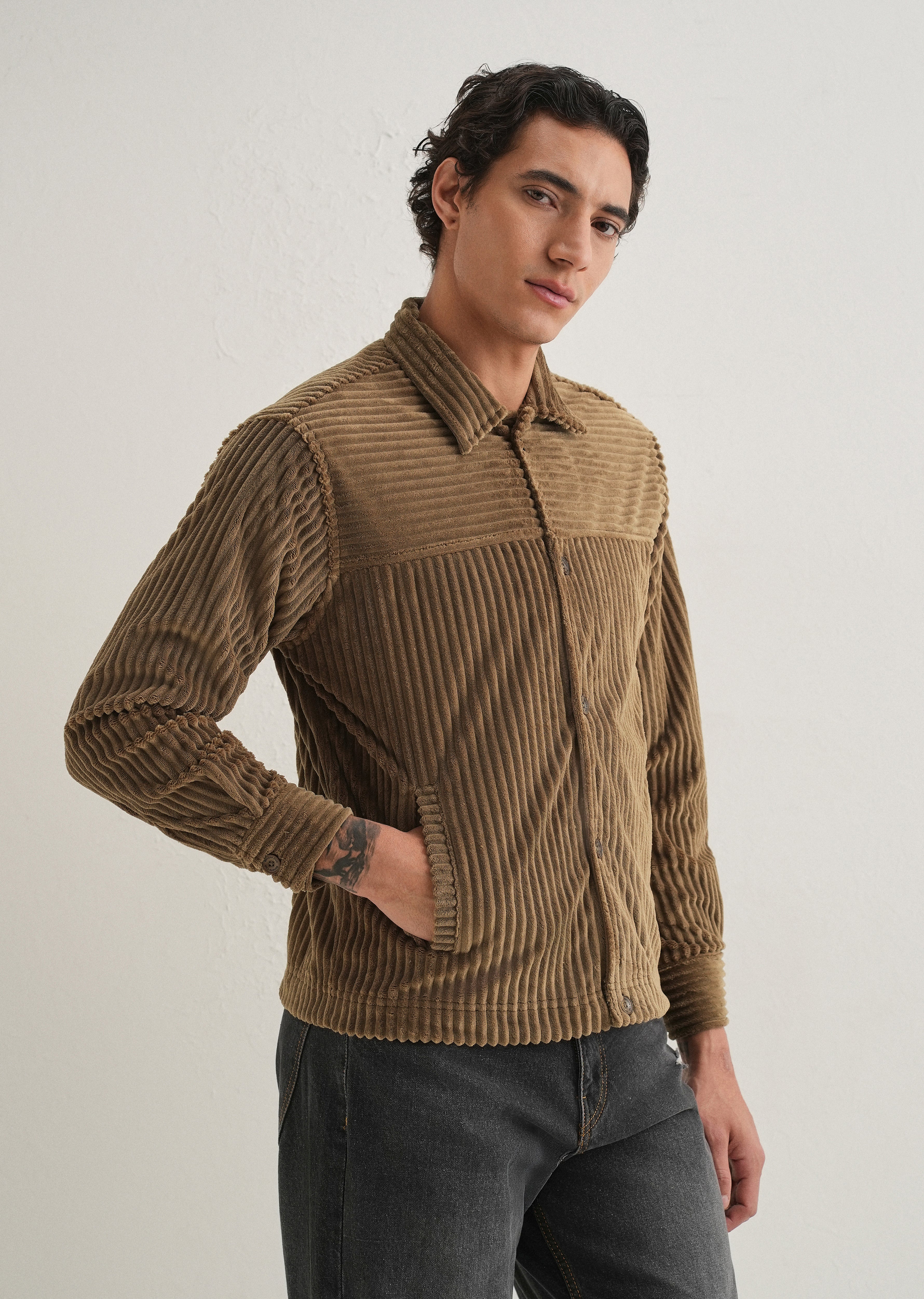 Brown Corduroy Shacket