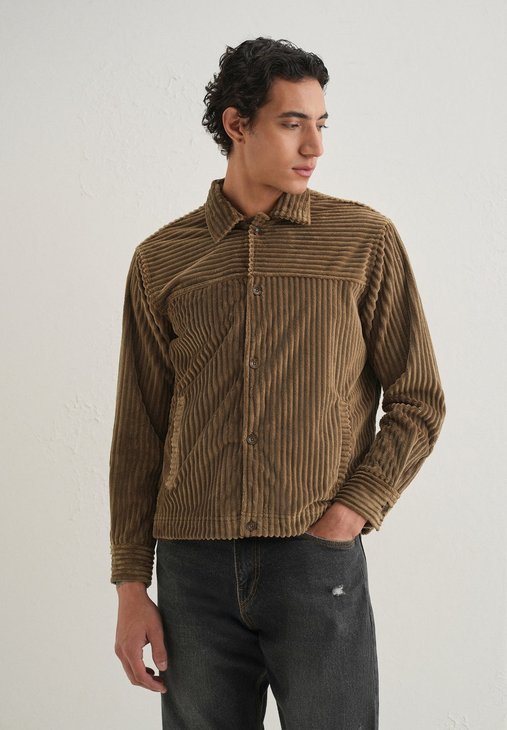 Brown Corduroy Shacket