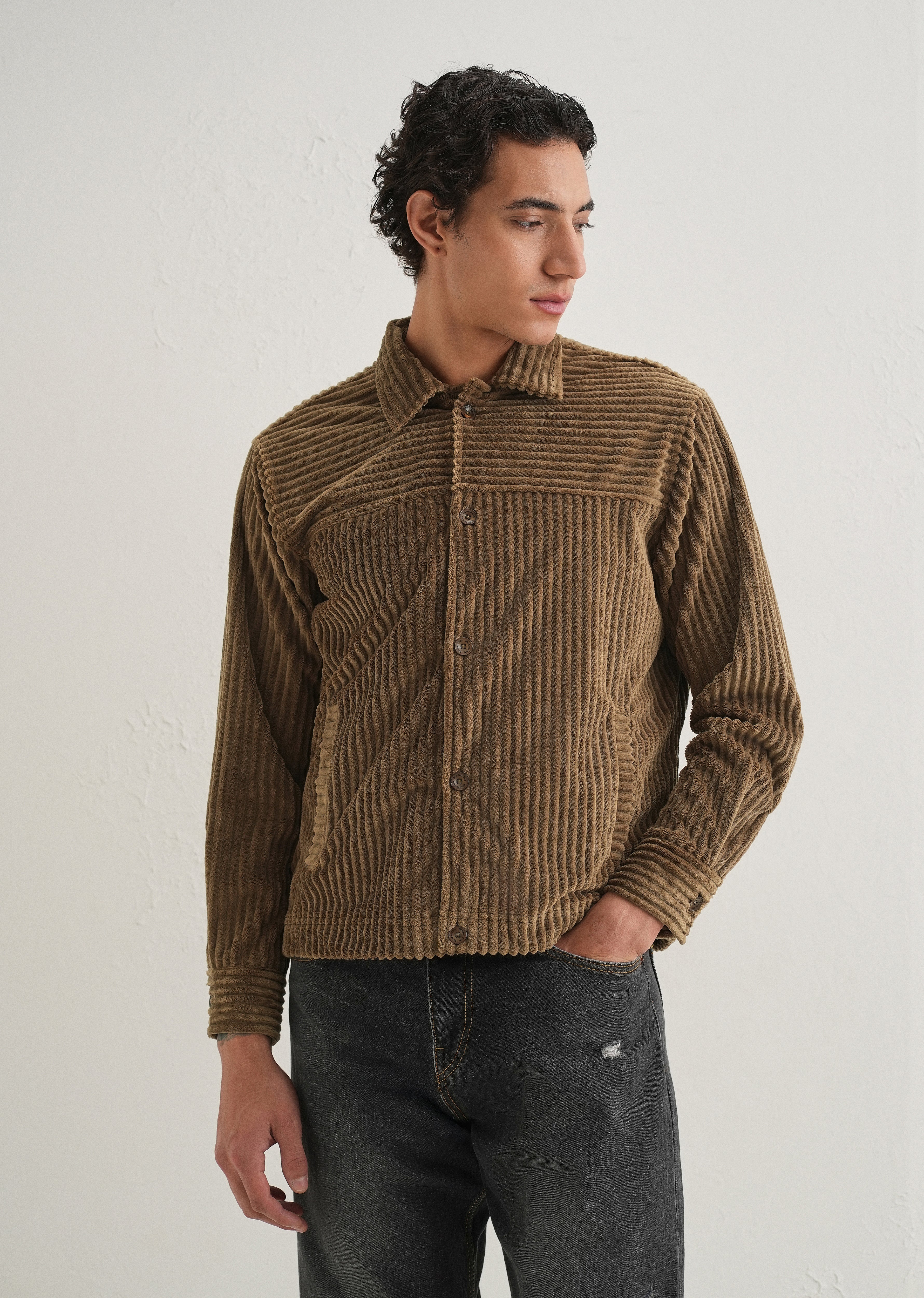 Brown Corduroy Shacket