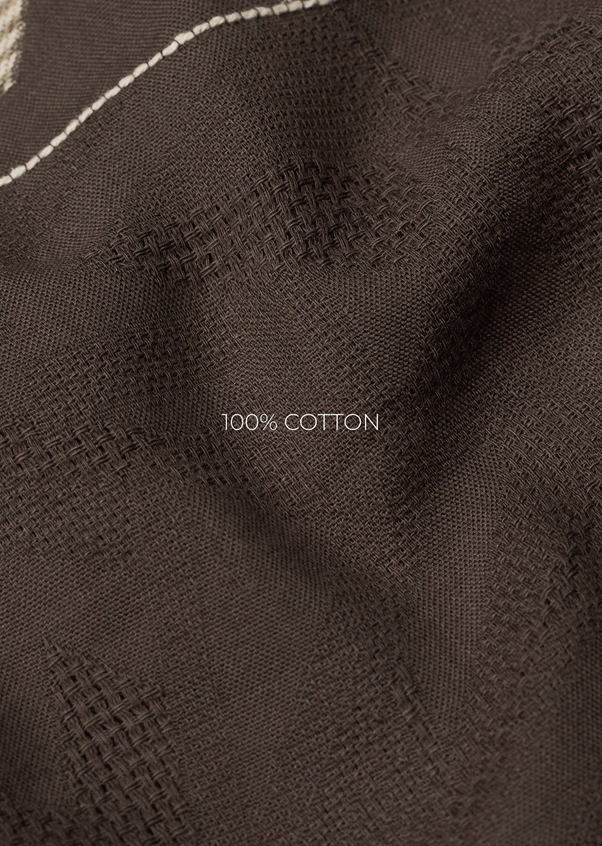Brown Cotton Jacquard Shirt