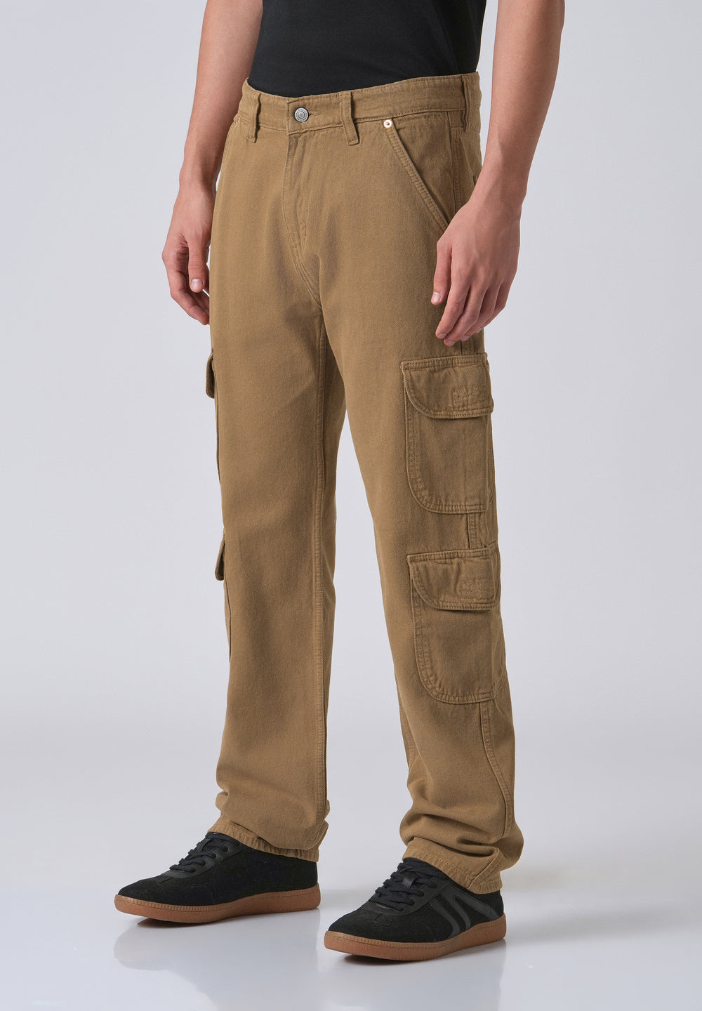 Brown Double Pocket Cargo Denim