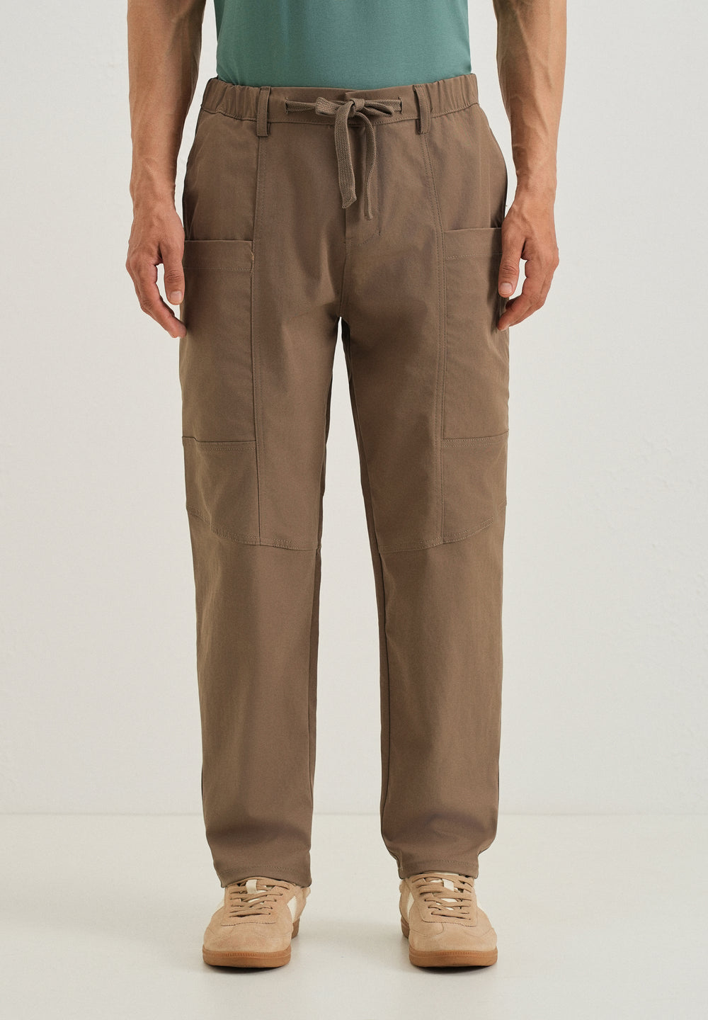 Brown Drawstring Panel Cargo