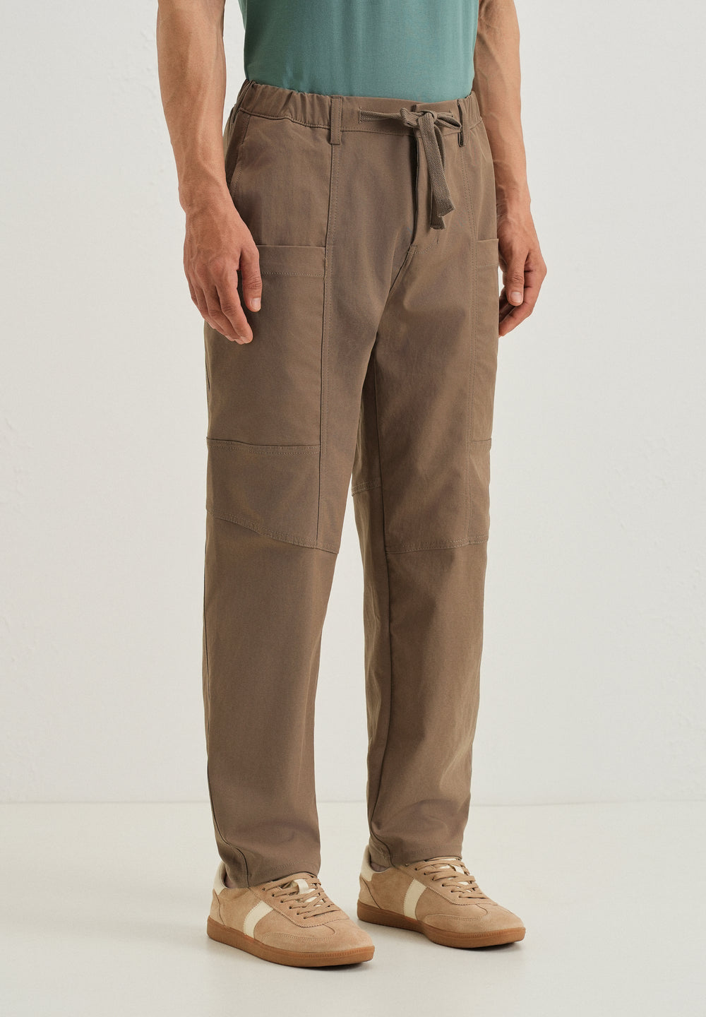 Brown Drawstring Panel Cargo