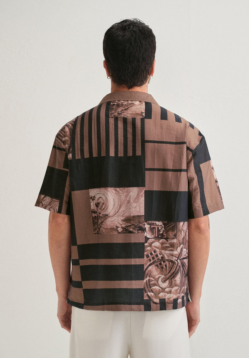 Brown Dual-Tone Printed Shirt