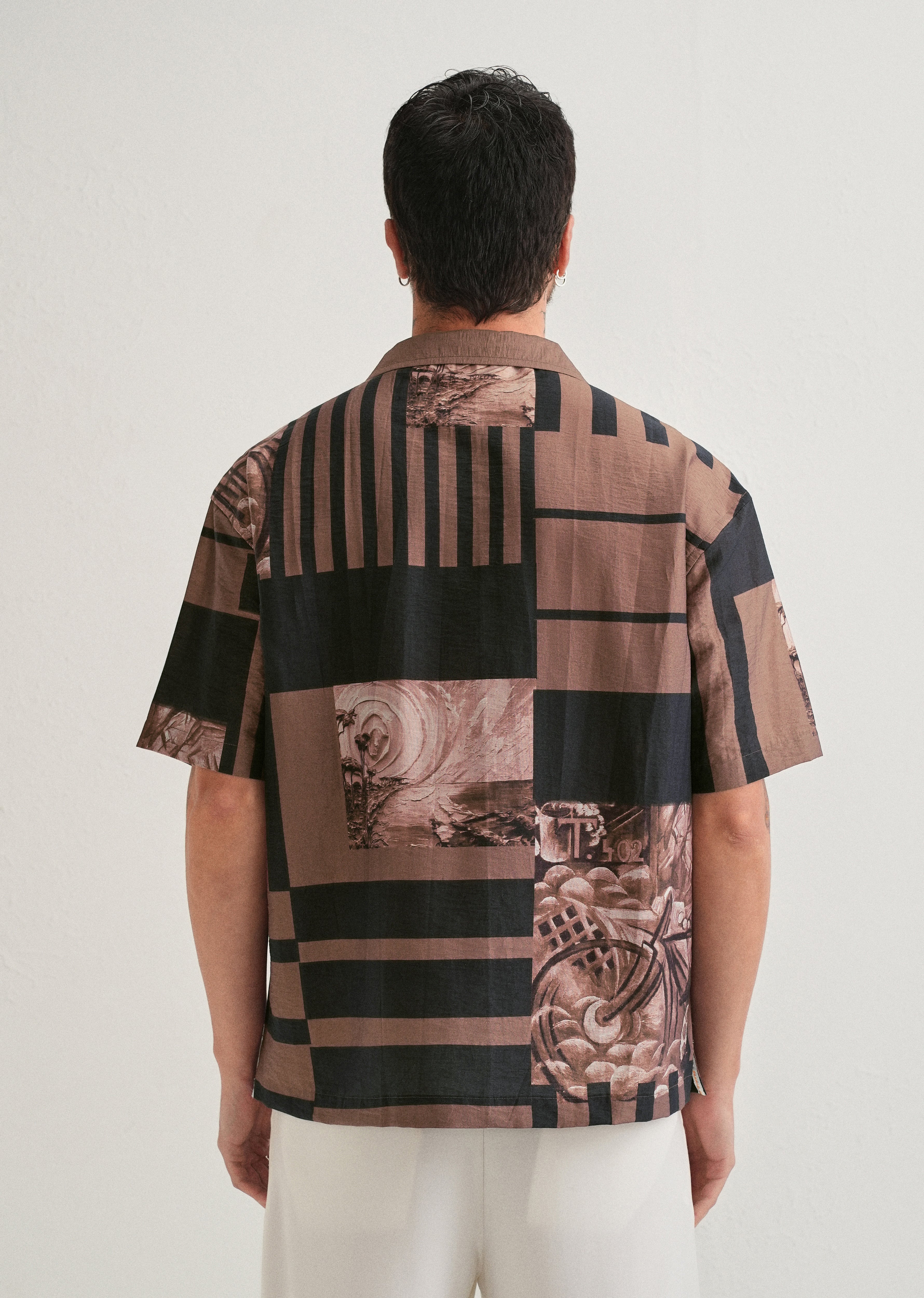 Brown Dual-Tone Printed Shirt