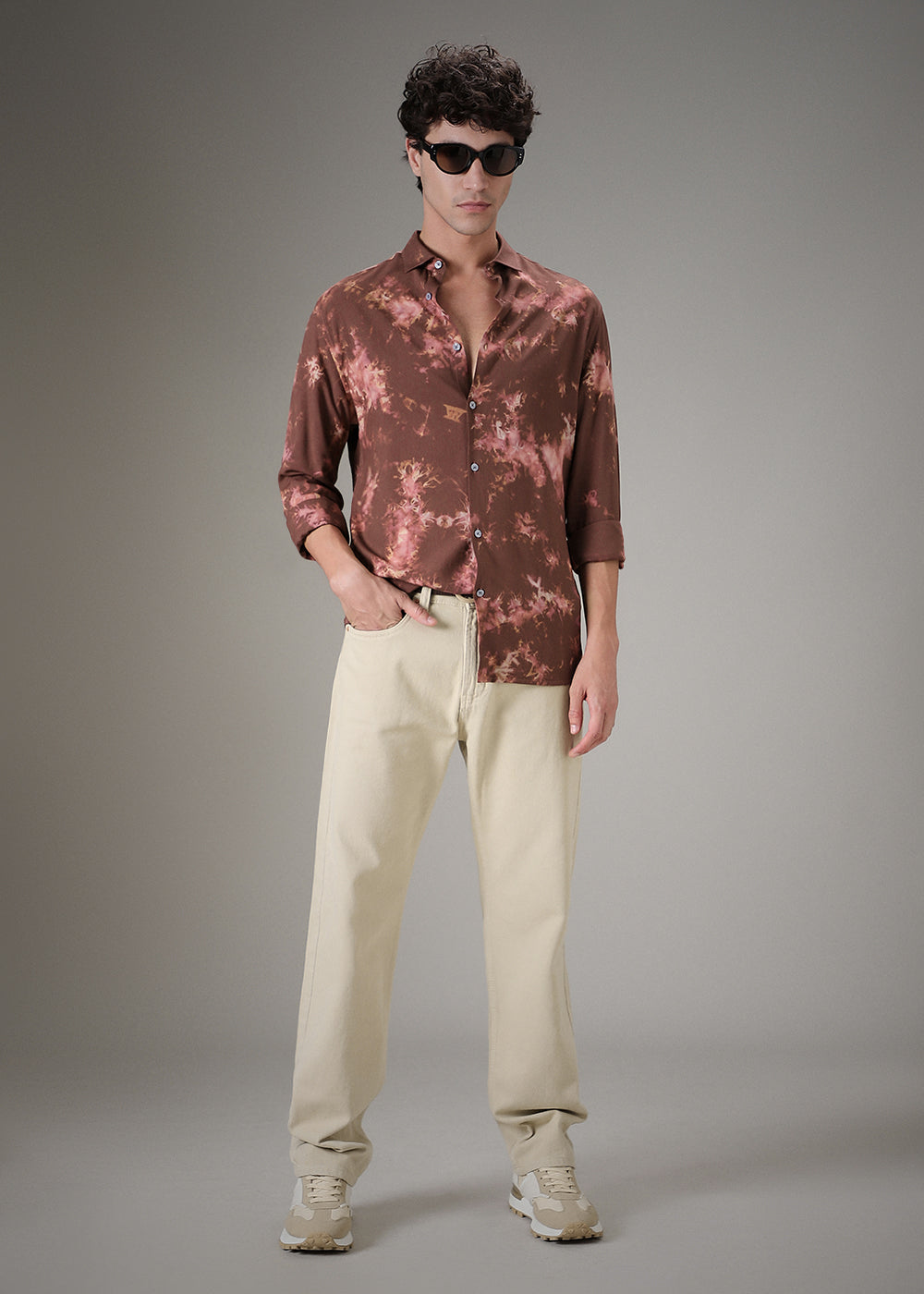 Brown Dye Printed Shirt