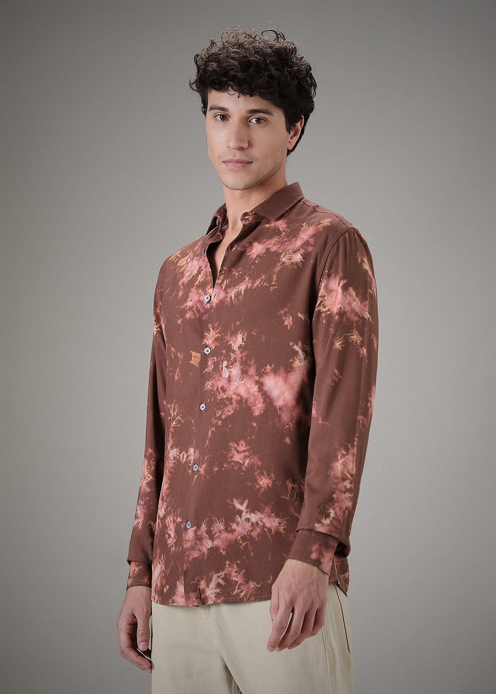 Brown Dye Printed Shirt