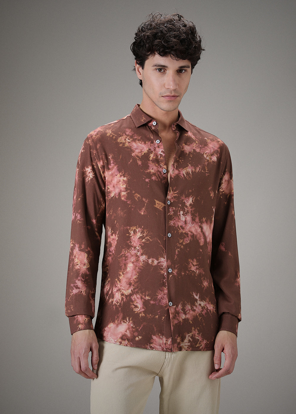 Brown Dye Printed Shirt