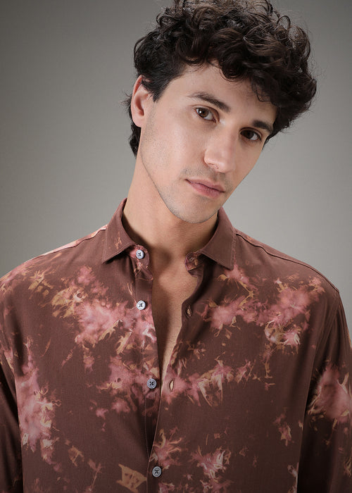 Brown Dye Printed Shirt