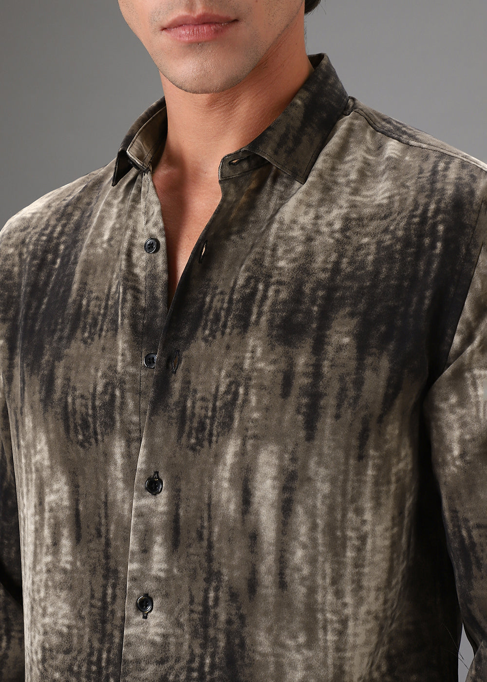 Brown Fade Abstract Printed Shirt