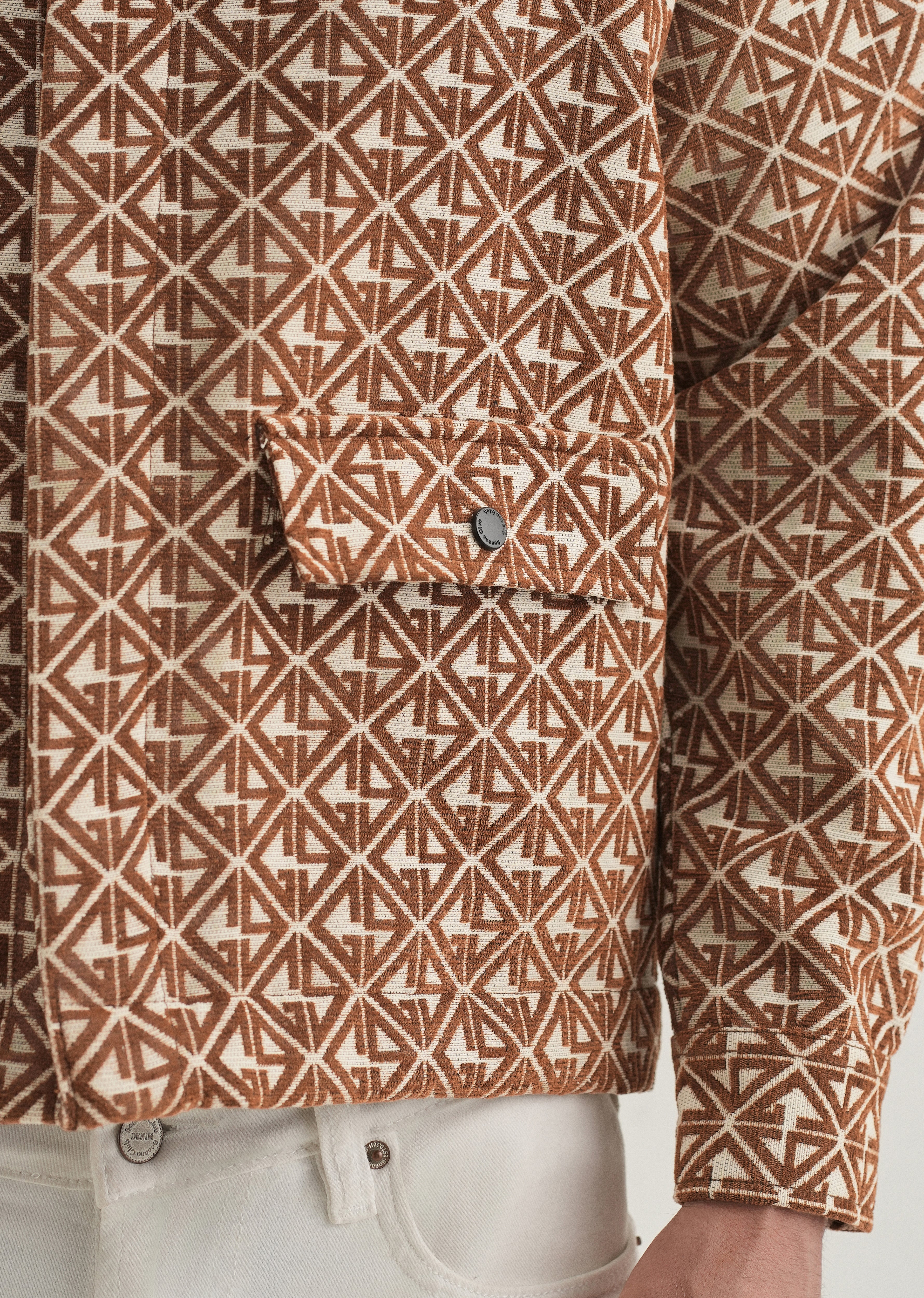 Brown Geometric Pattern Shacket