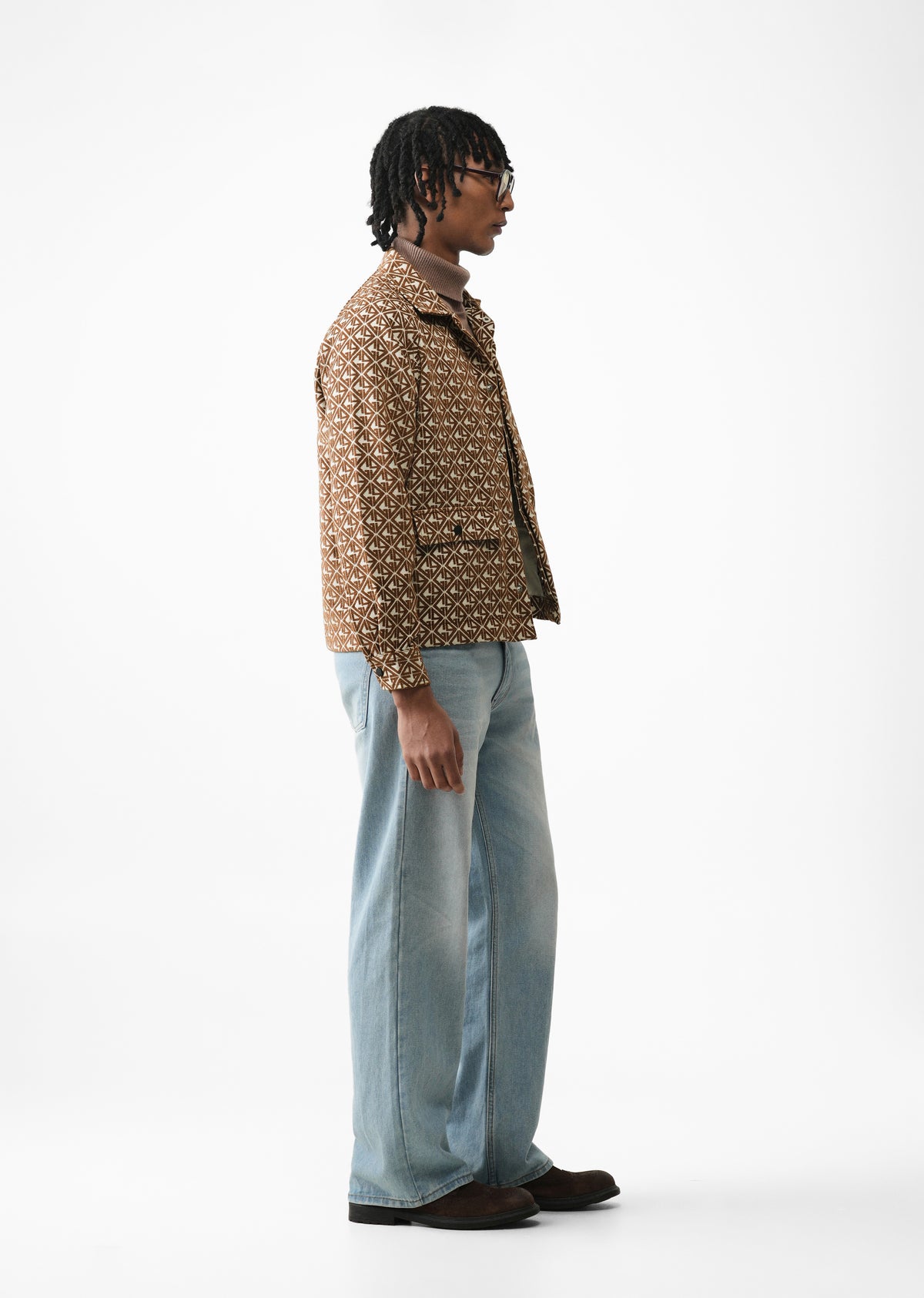 Brown Geometric Pattern Shacket