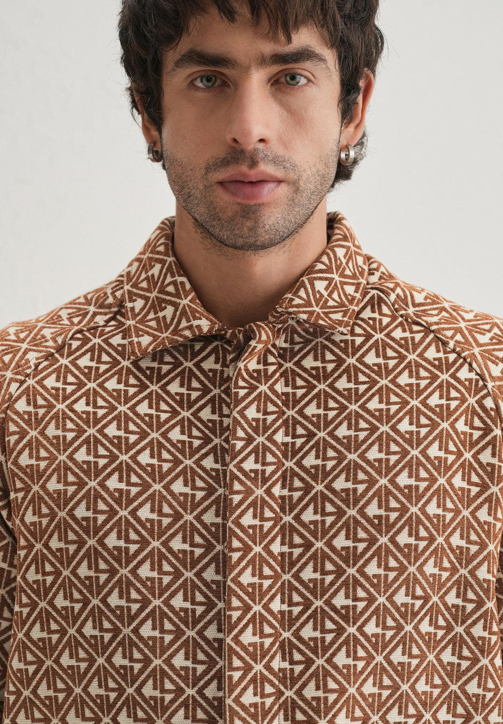 Brown Geometric Pattern Shacket