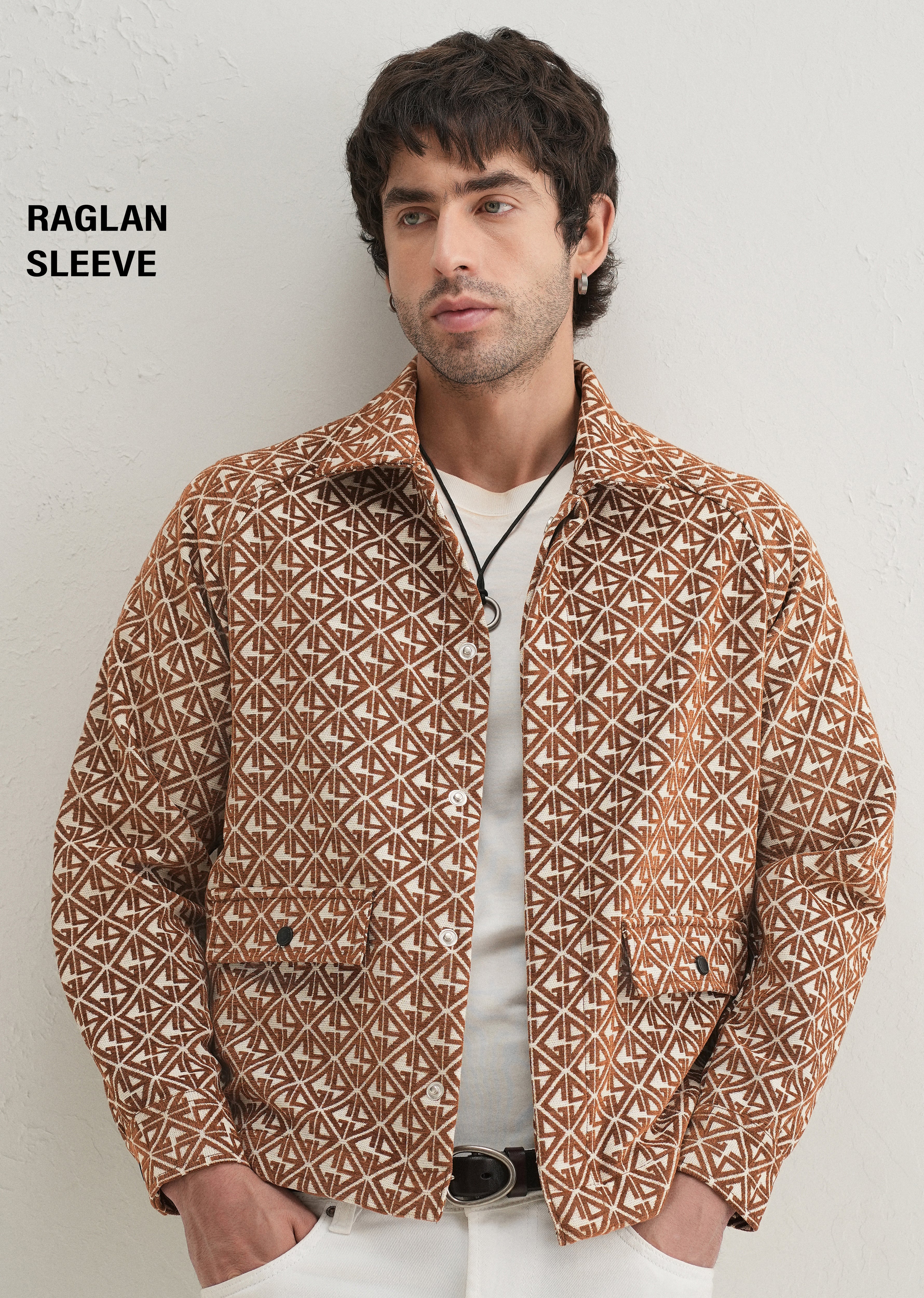 Brown Geometric Pattern Shacket