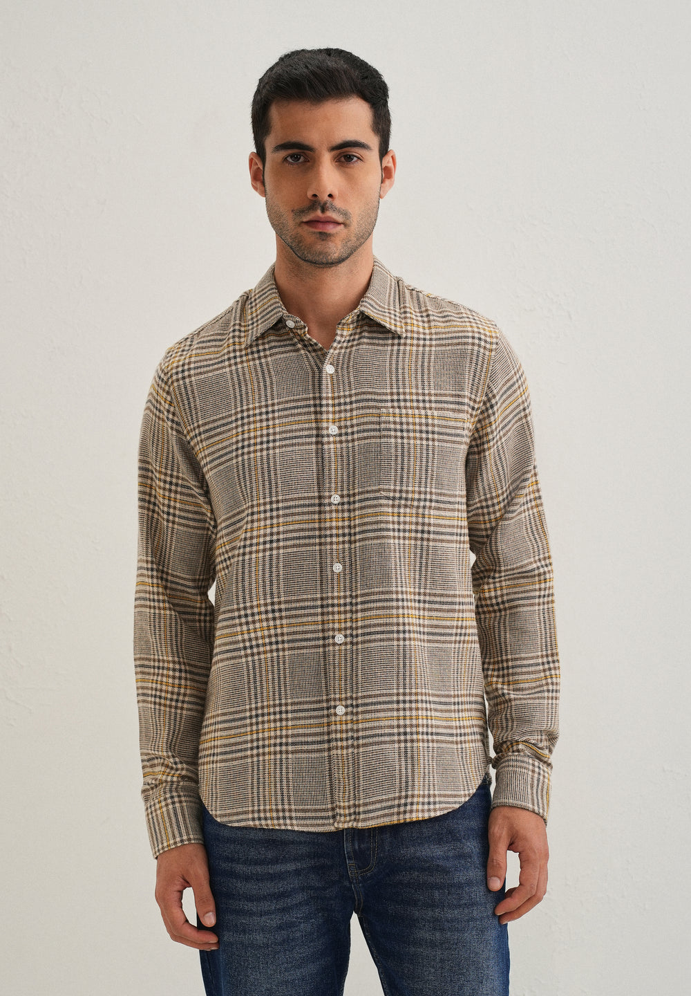 Brown Glen Plaid Check Shirt