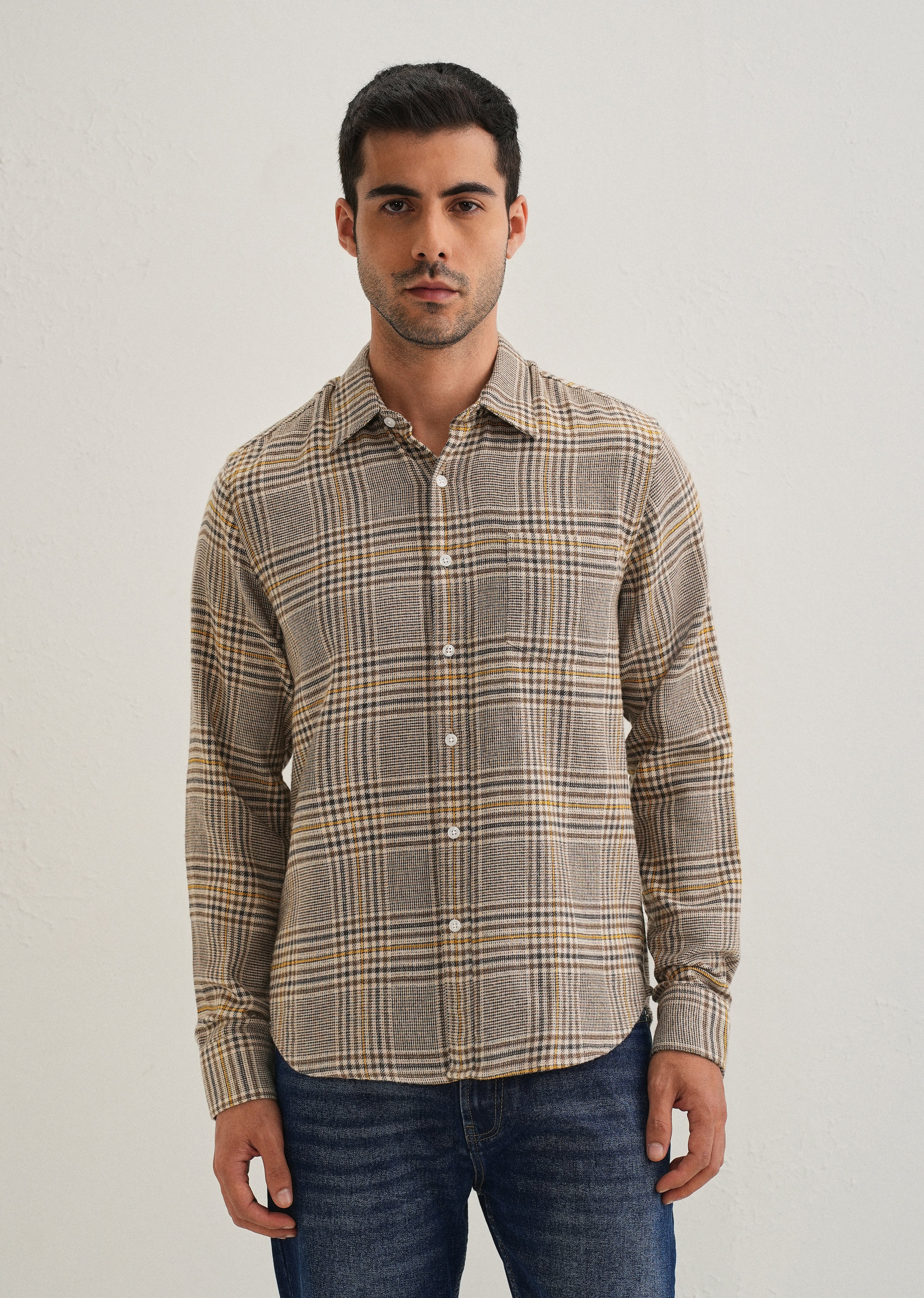 Brown Glen Plaid Check Shirt