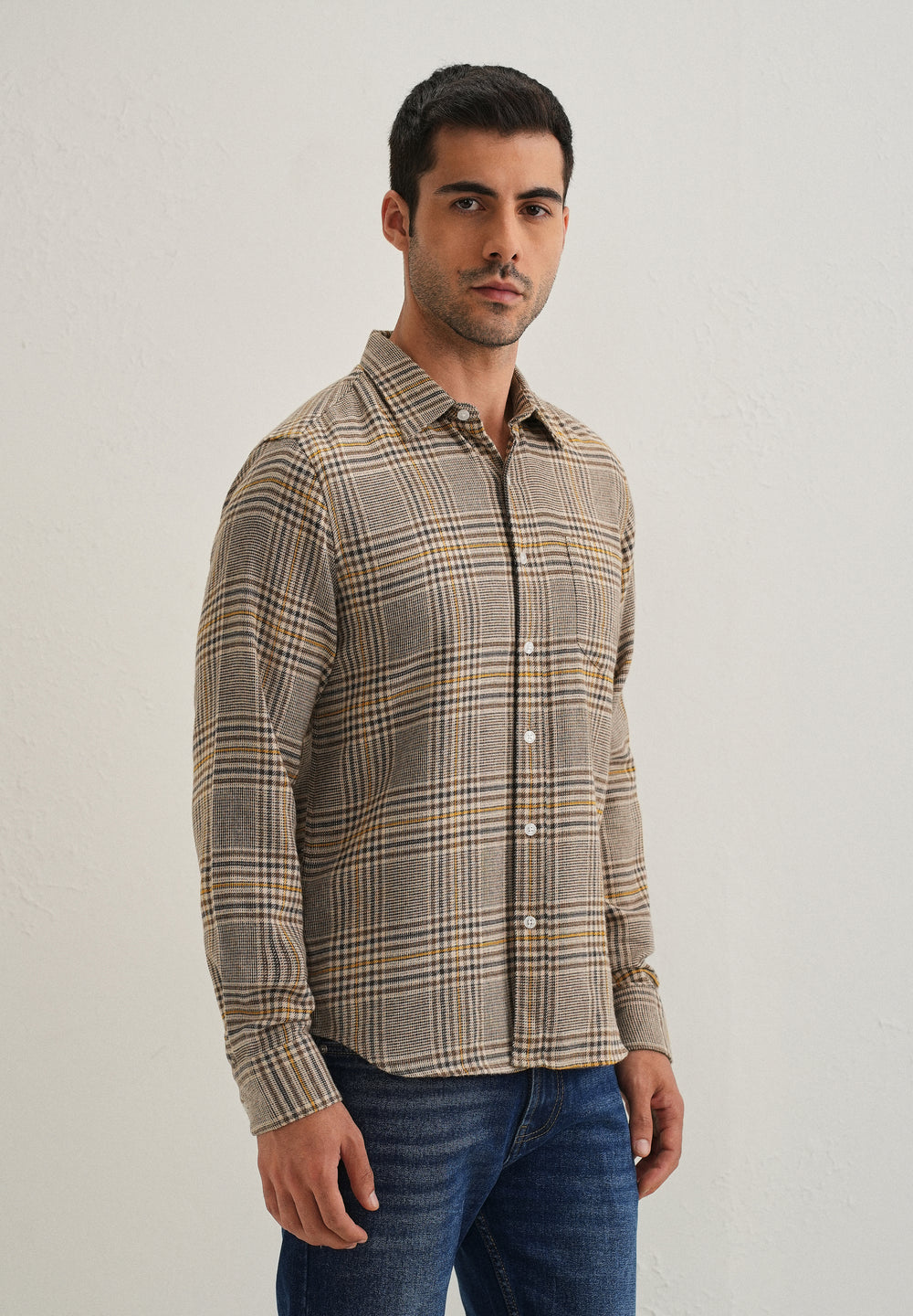 Brown Glen Plaid Check Shirt