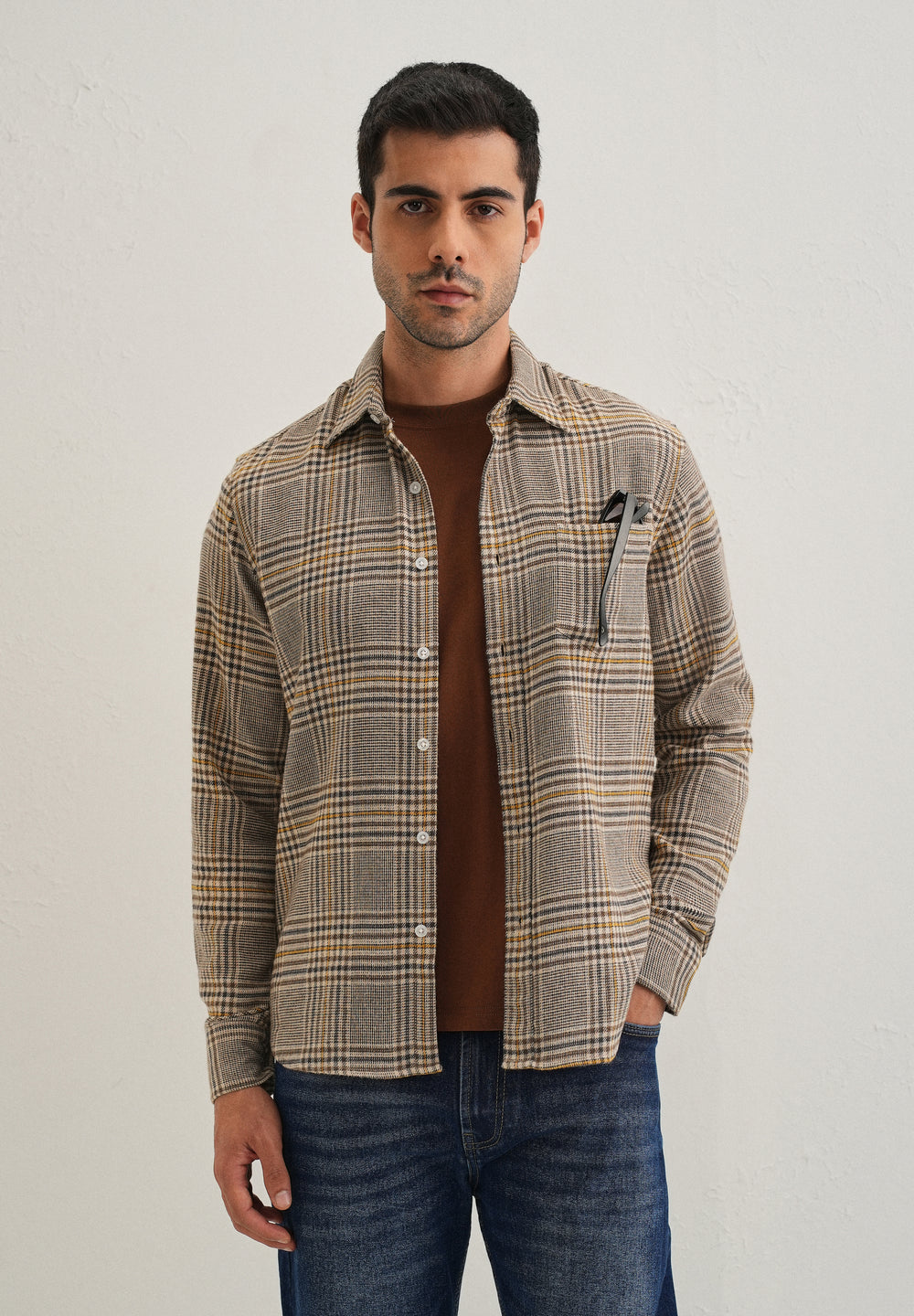 Brown Glen Plaid Check Shirt