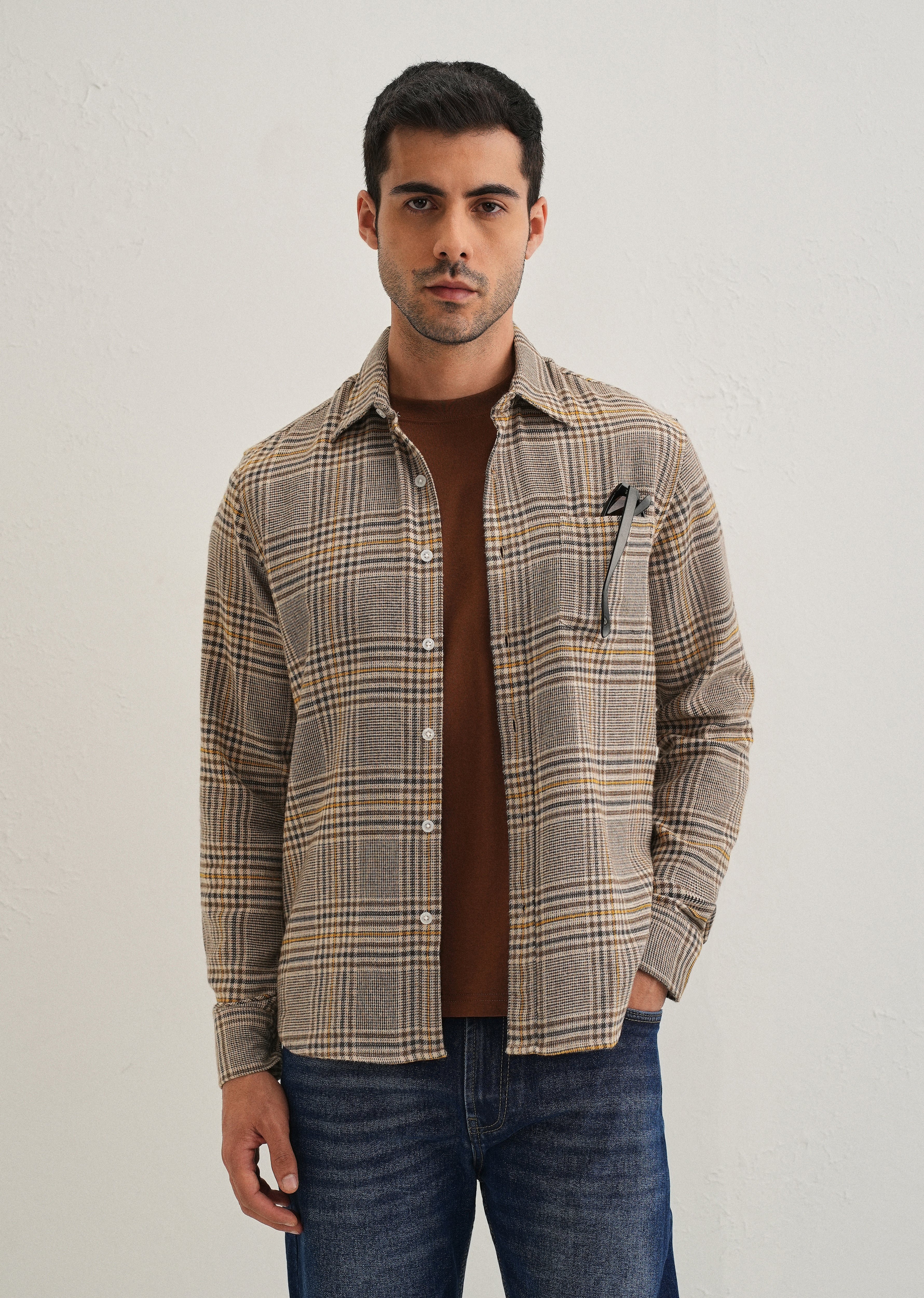 Brown Glen Plaid Check Shirt