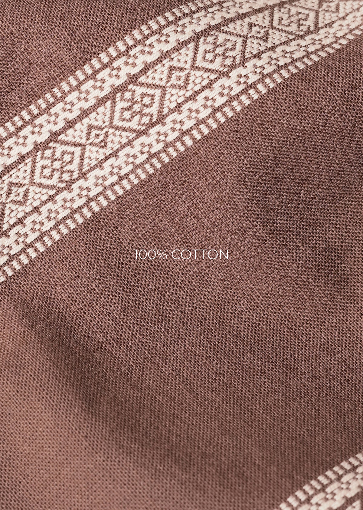 Brown Jacquard Stripe Cotton Shirt