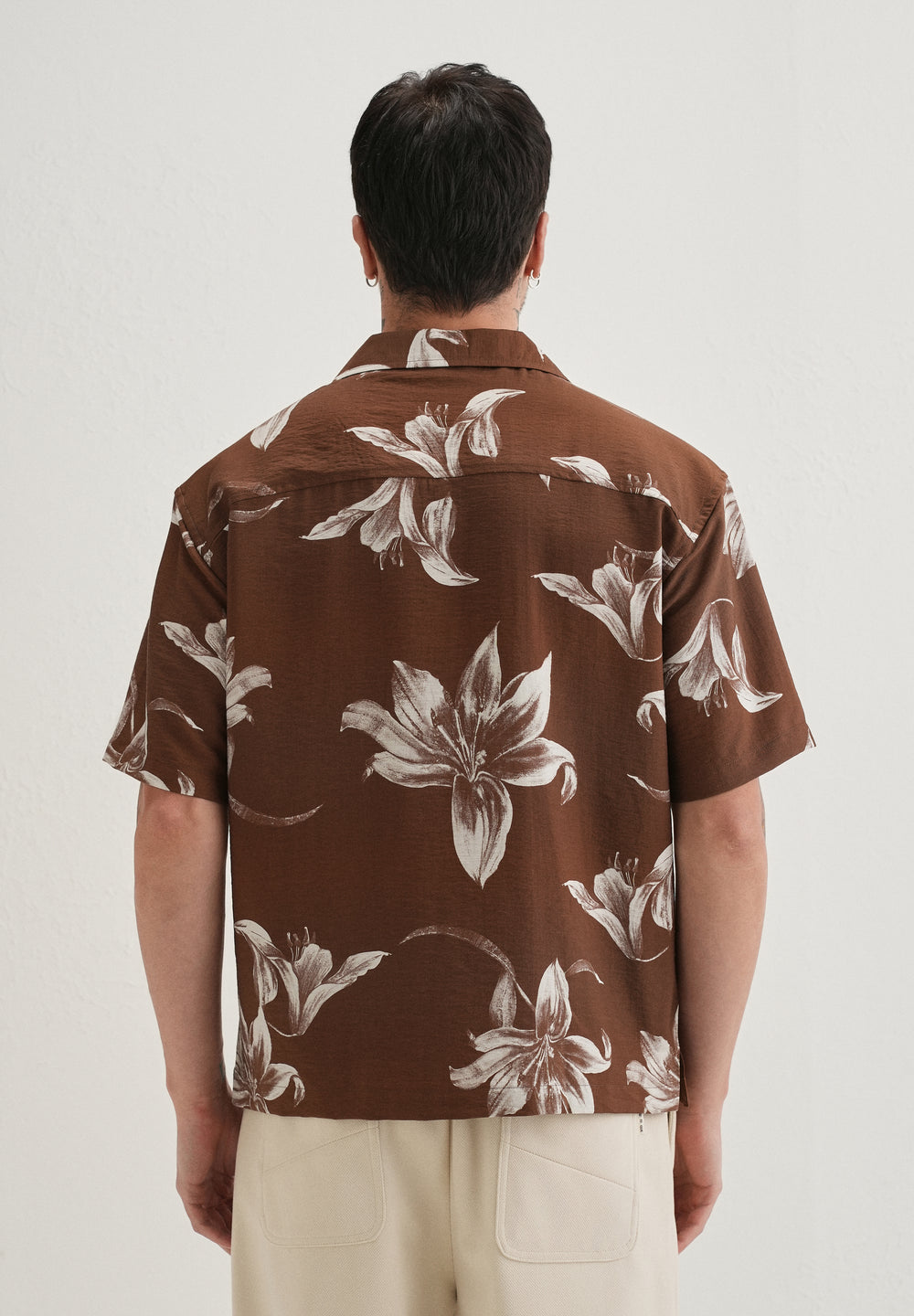 Brown Lily Floral Printed Shirt
