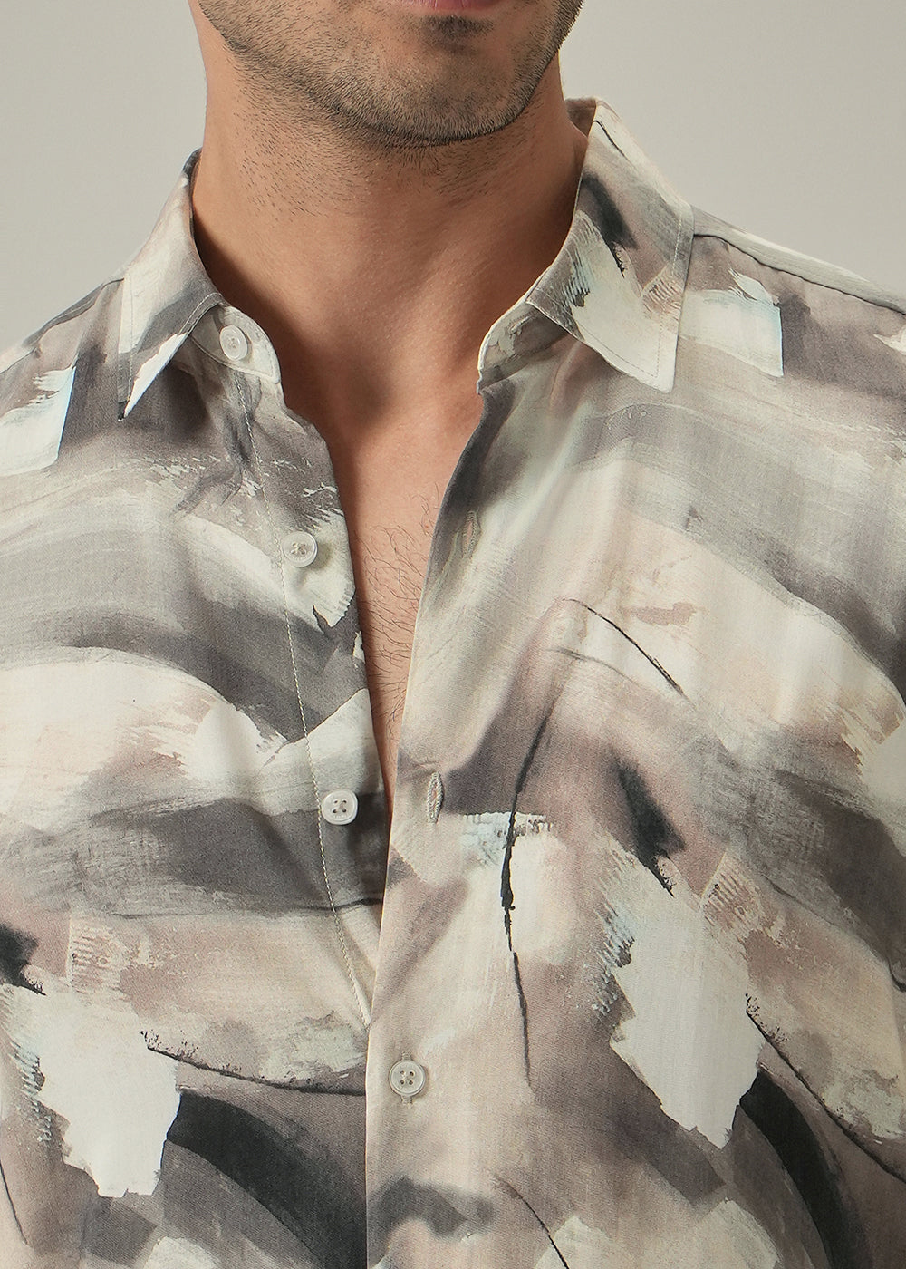 Brown Monochrome Print Shirt