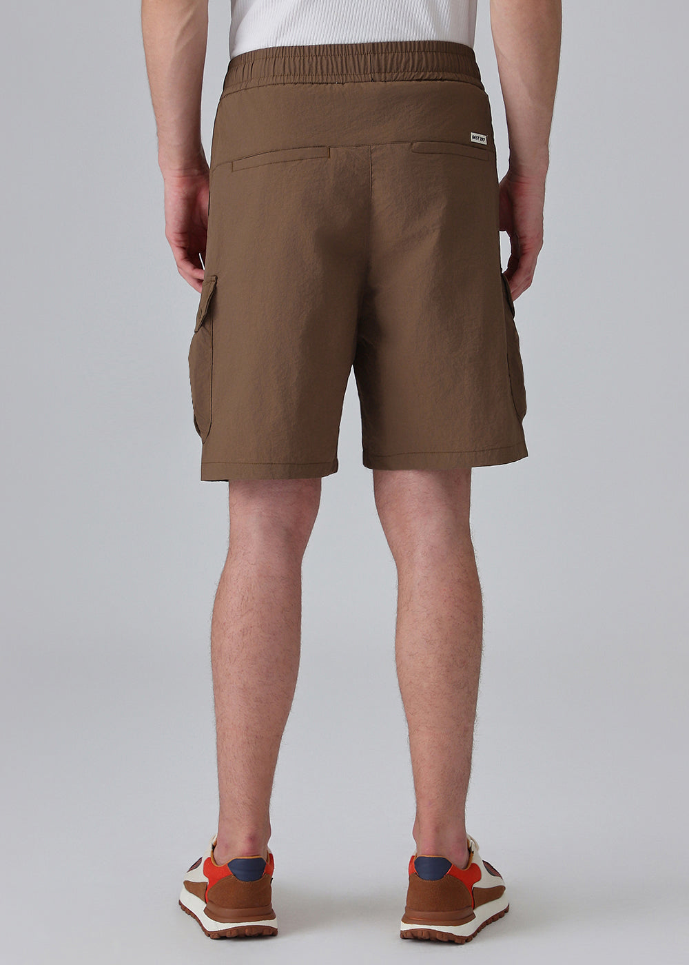 Brown Multi-Pocket Utility Shorts