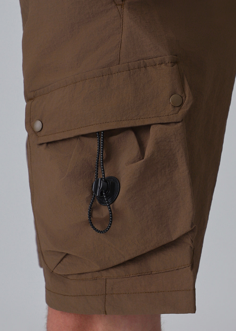 Brown Multi-Pocket Utility Shorts