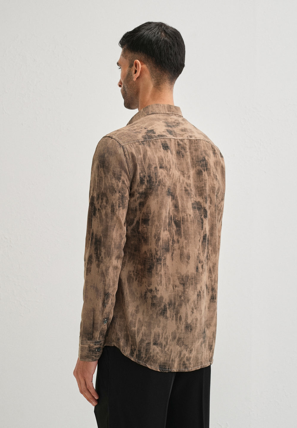 Brown Multi Tone Abstract Printed Shirt