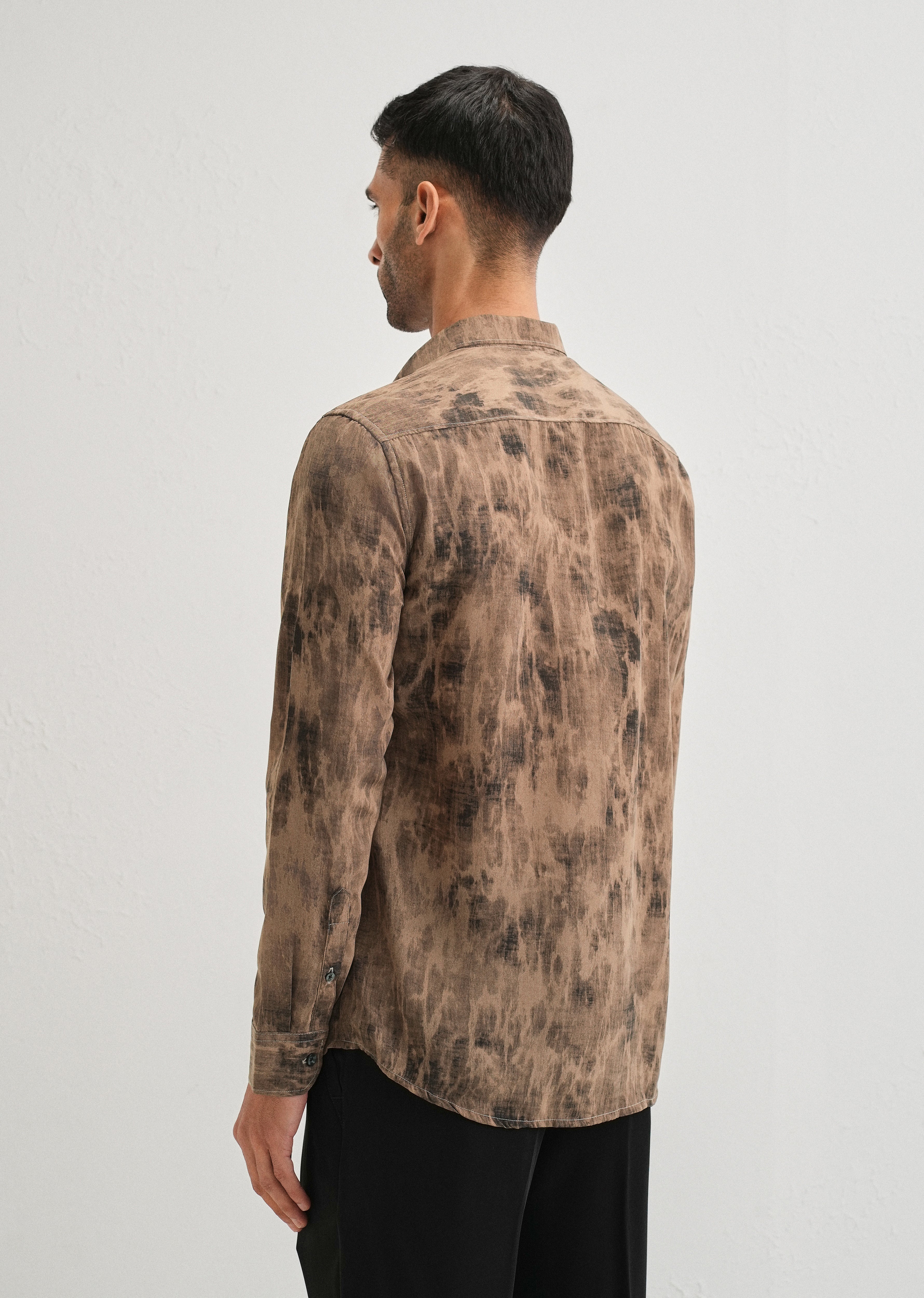 Brown Multi Tone Abstract Printed Shirt