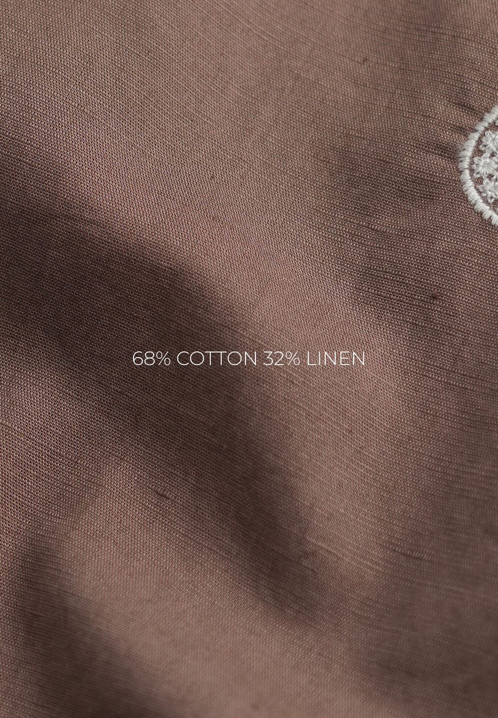 Brown Paisley Embroidery Shirt