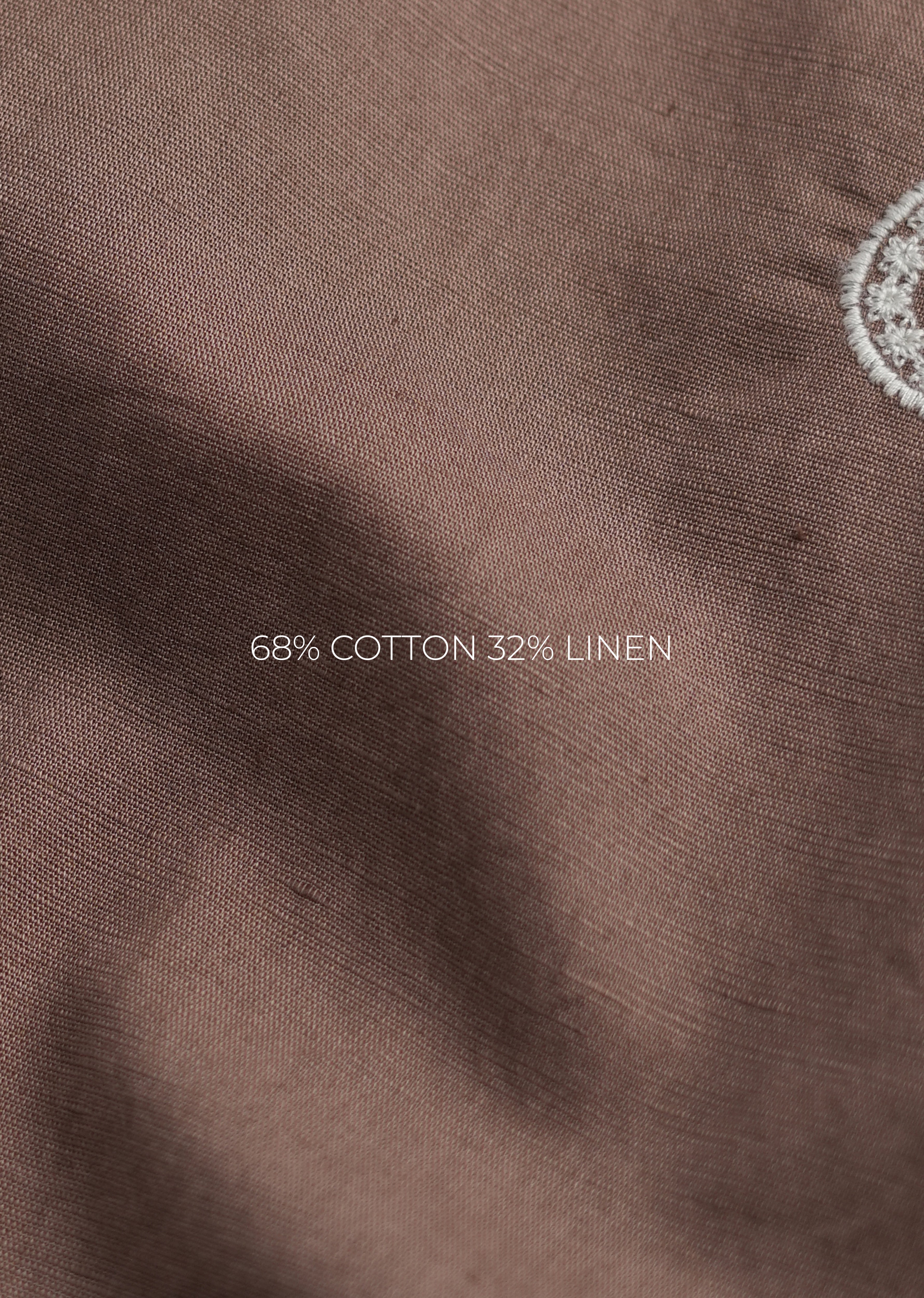 Brown Paisley Embroidery Shirt