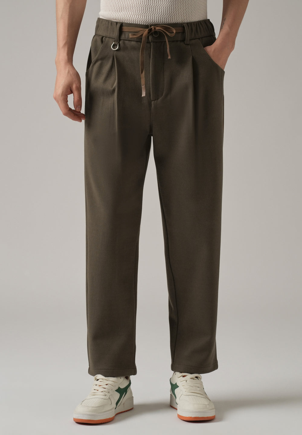 Brown Pin Stripe Suede Pant