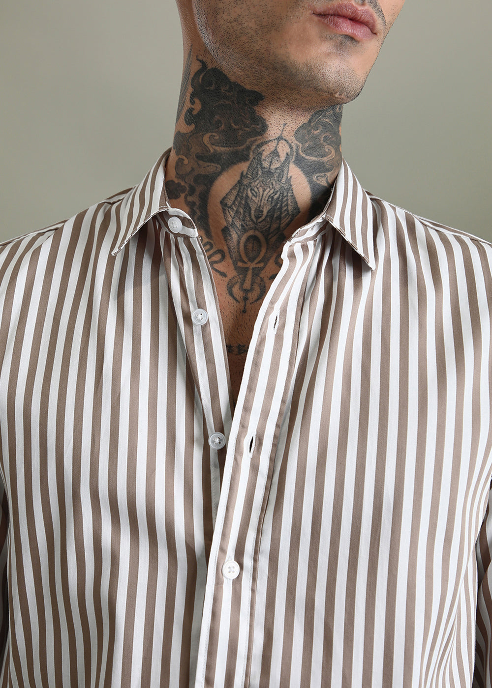 Brown Pin Stripe Shirt