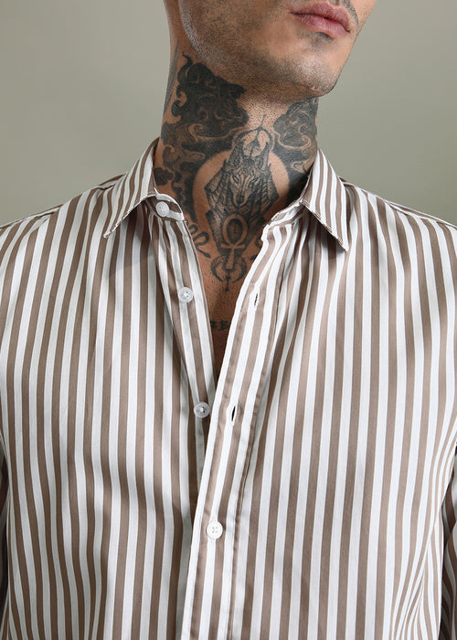 Brown Pin Stripe Shirt