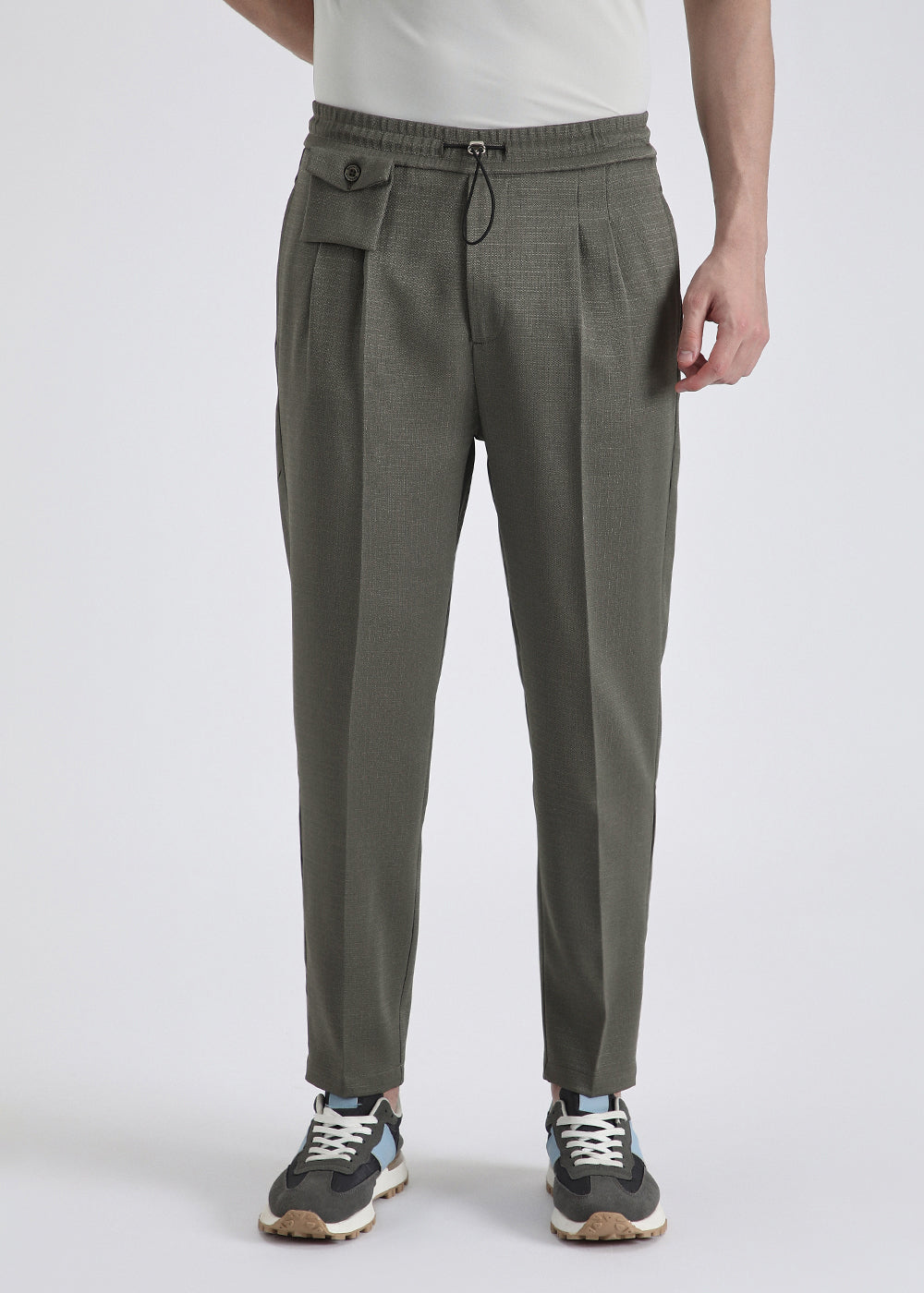 Dark Green Pleated Korean Pant