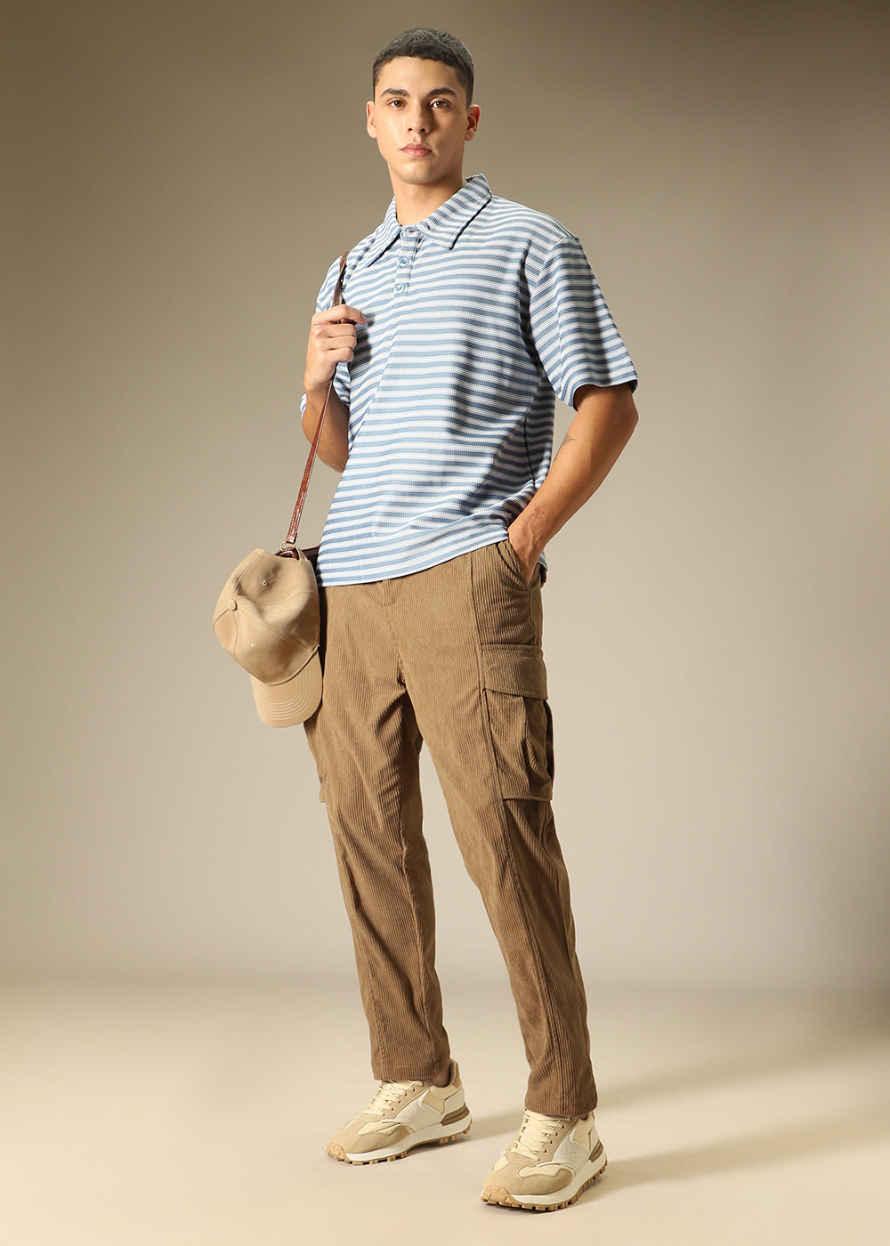 Brown Pocket Cargo Corduroy Pant