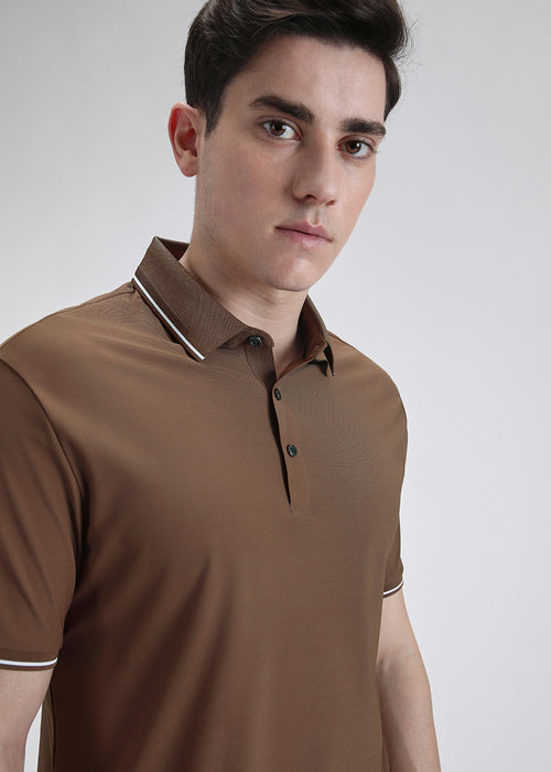 Soft Brown Stitchless Polo T-shirt