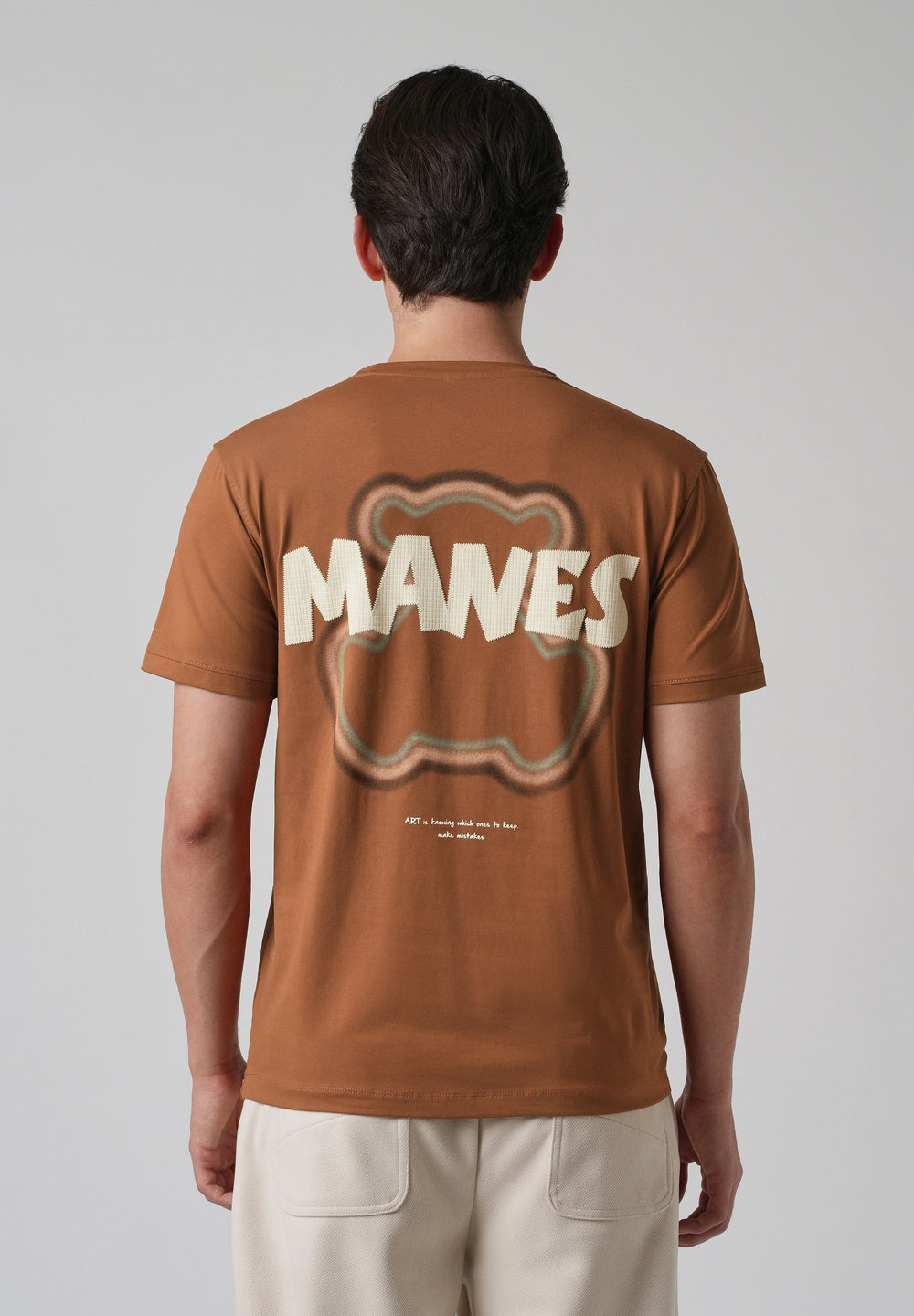 Brown Embossed Printed Slim Fit T-shirt