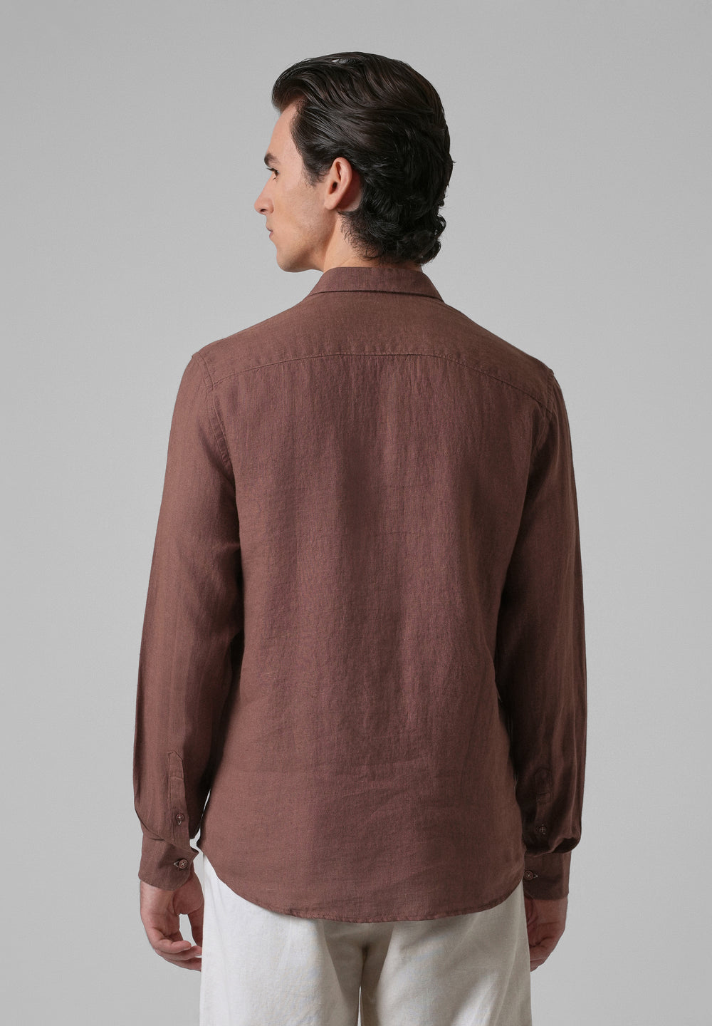 Brown Pure Linen Shirt