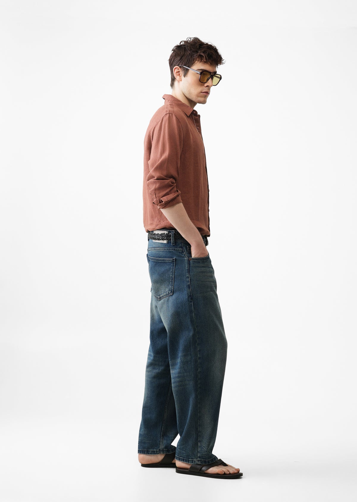Brown 100% Pure Linen Shirt