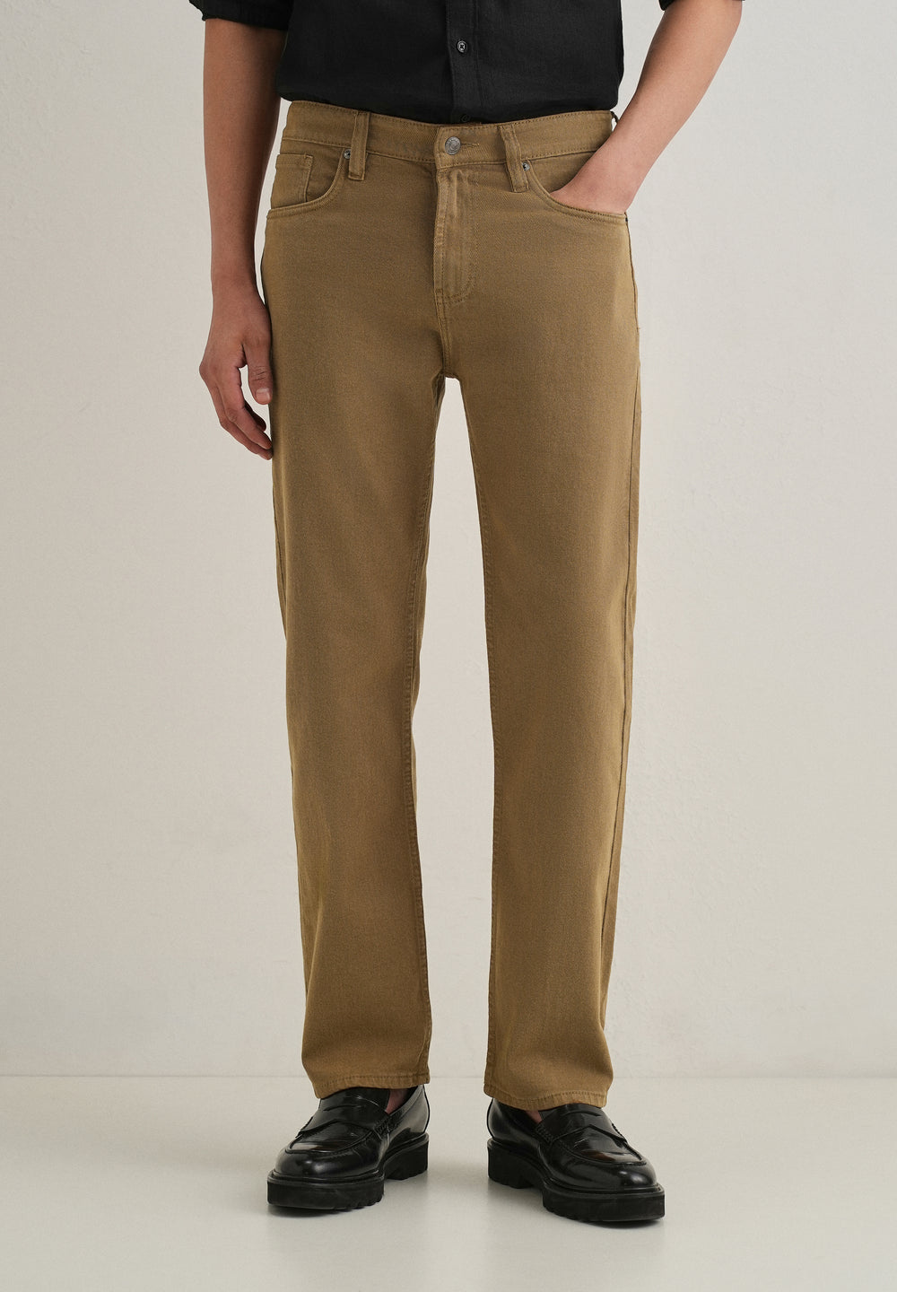 Brown Regular Fit Denim