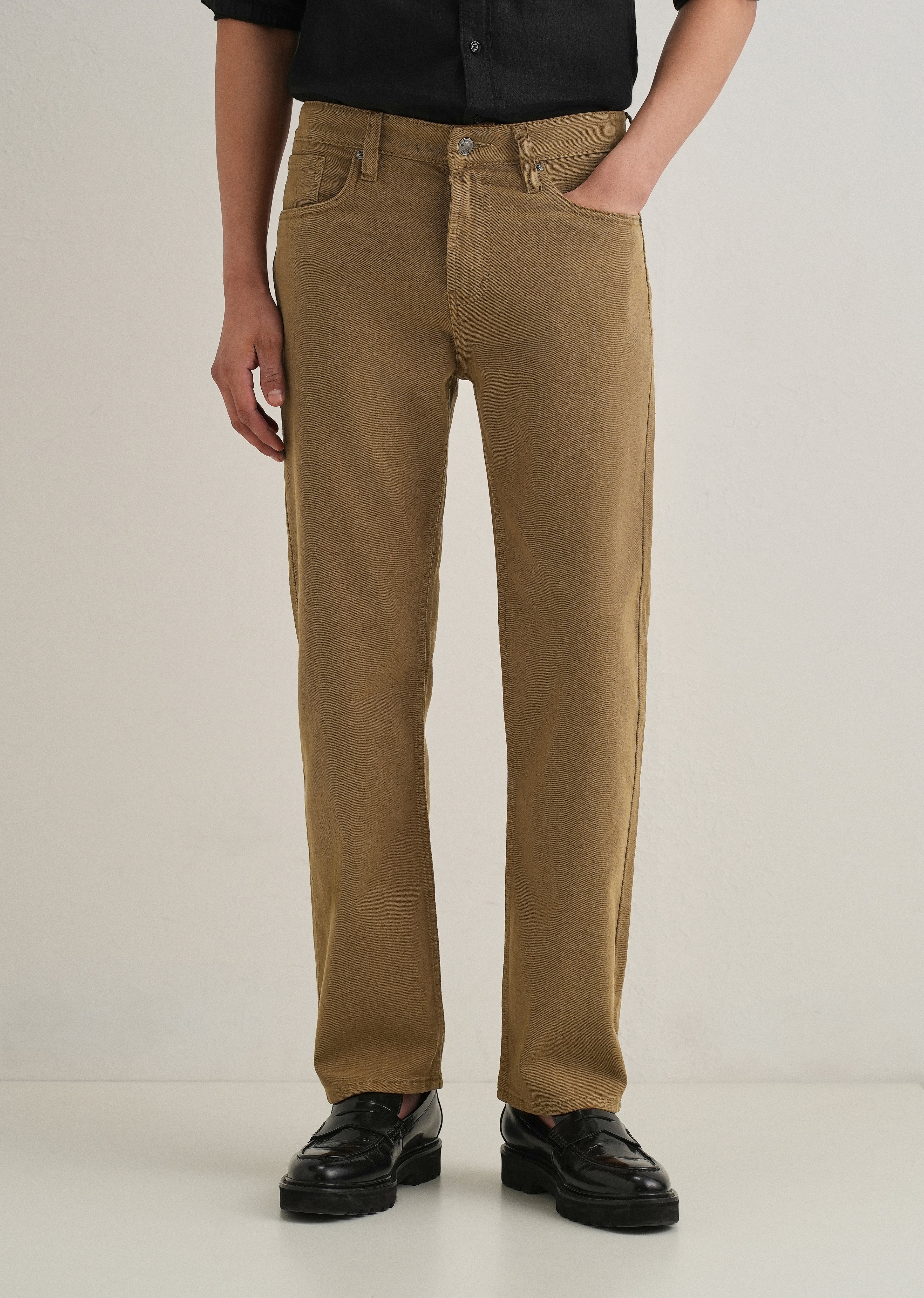 Brown Regular Fit Denim