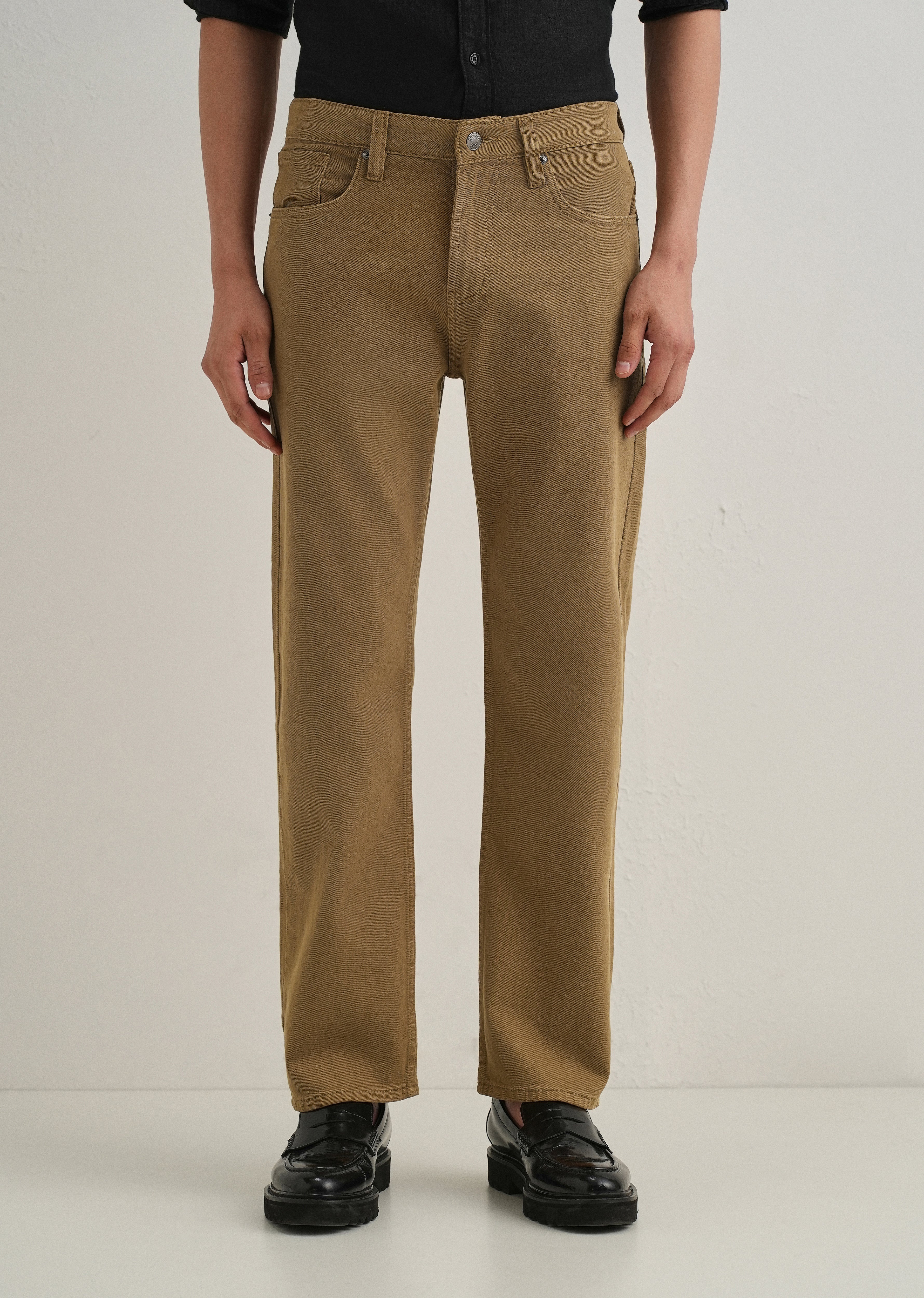 Brown Regular Fit Denim