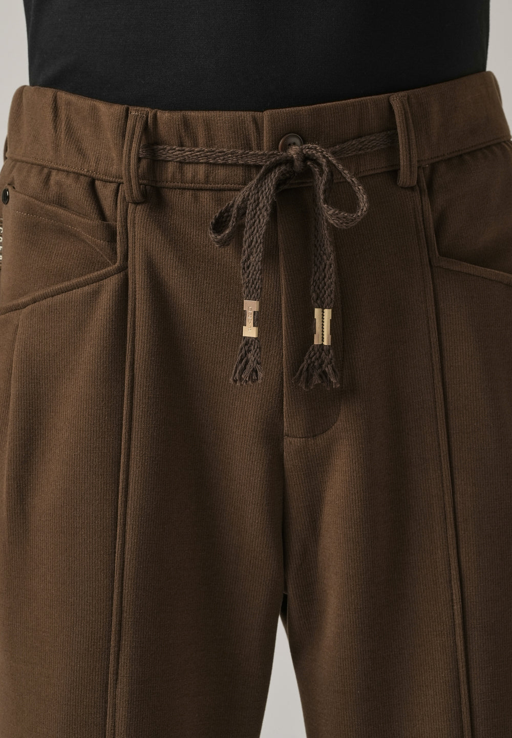 Brown Corduroy Relaxed Fit Drawstring Pant